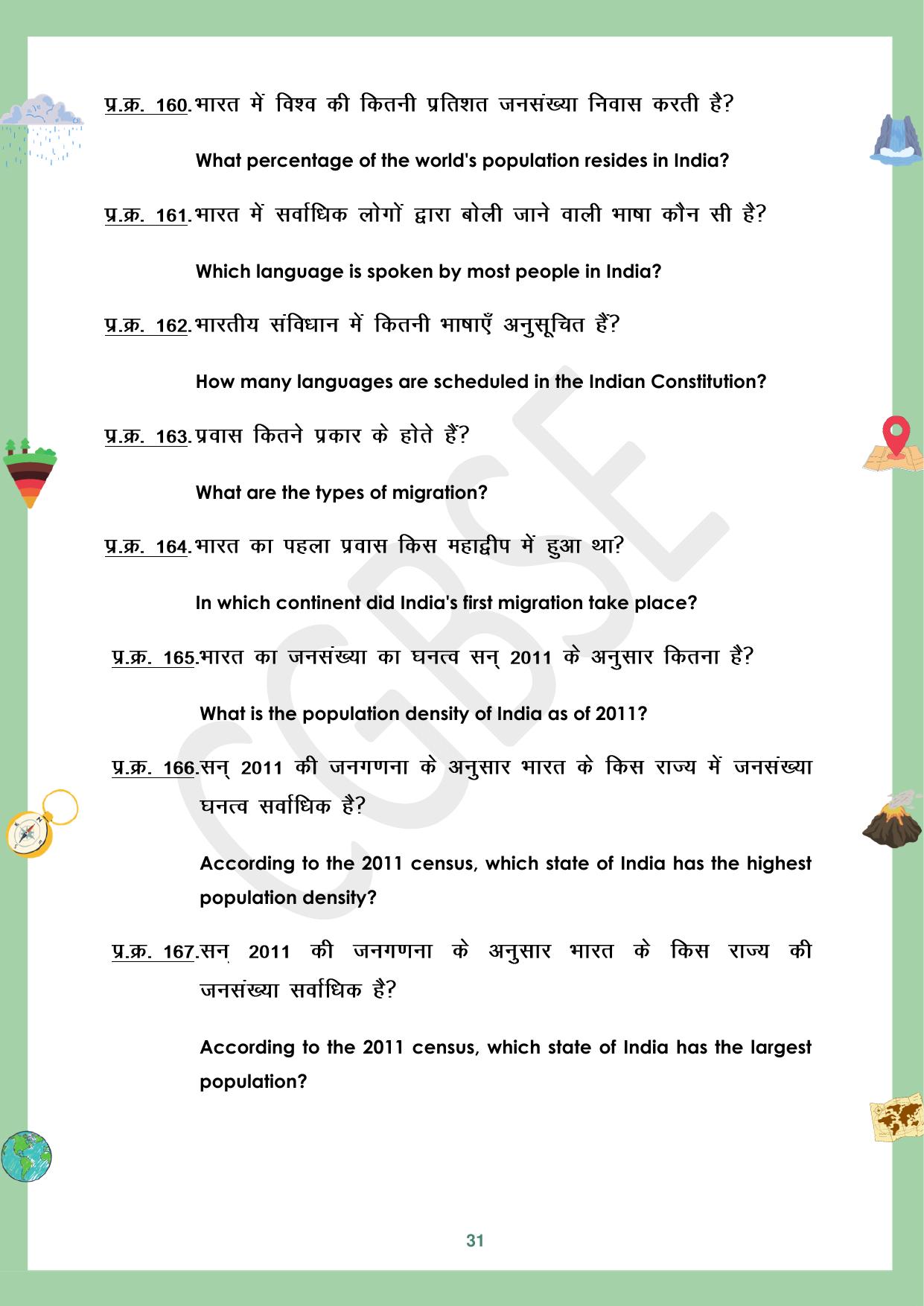 CGBSE Board Class 12 Geography भूगोल 2023-2024 Question Bank - Page 31
