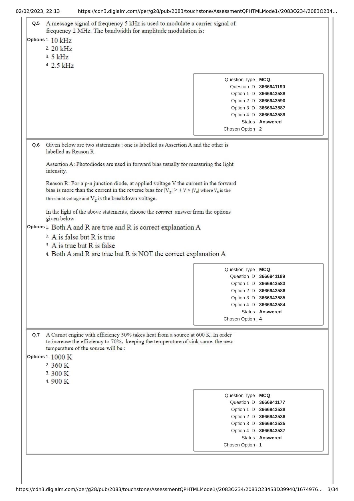 JEE Mains 2023: 25th January 2023 Shift-1 (Morning) Question Paper With Solution (January, Session-1) - Page 3
