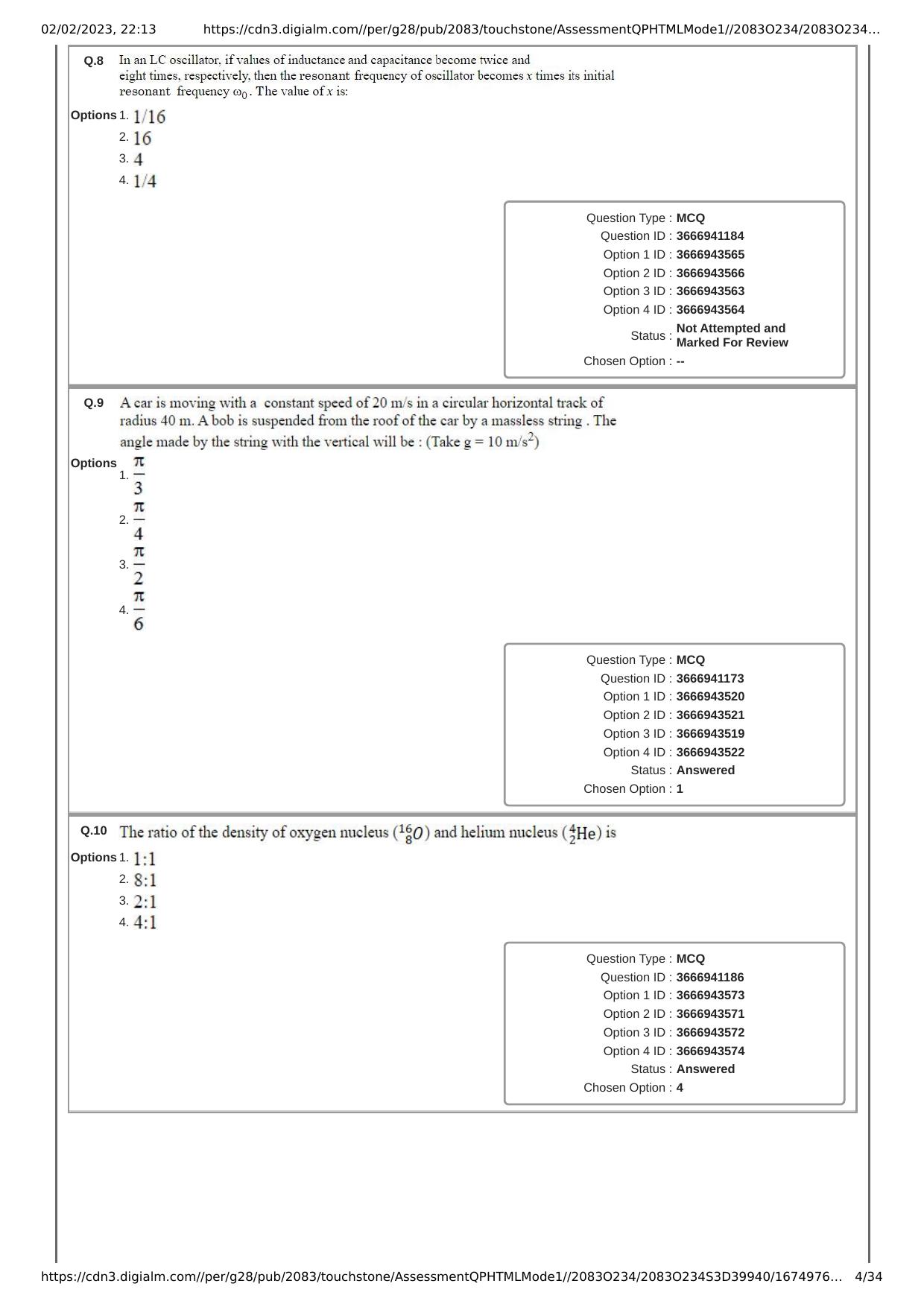 JEE Mains 2023: 25th January 2023 Shift-1 (Morning) Question Paper With Solution (January, Session-1) - Page 4