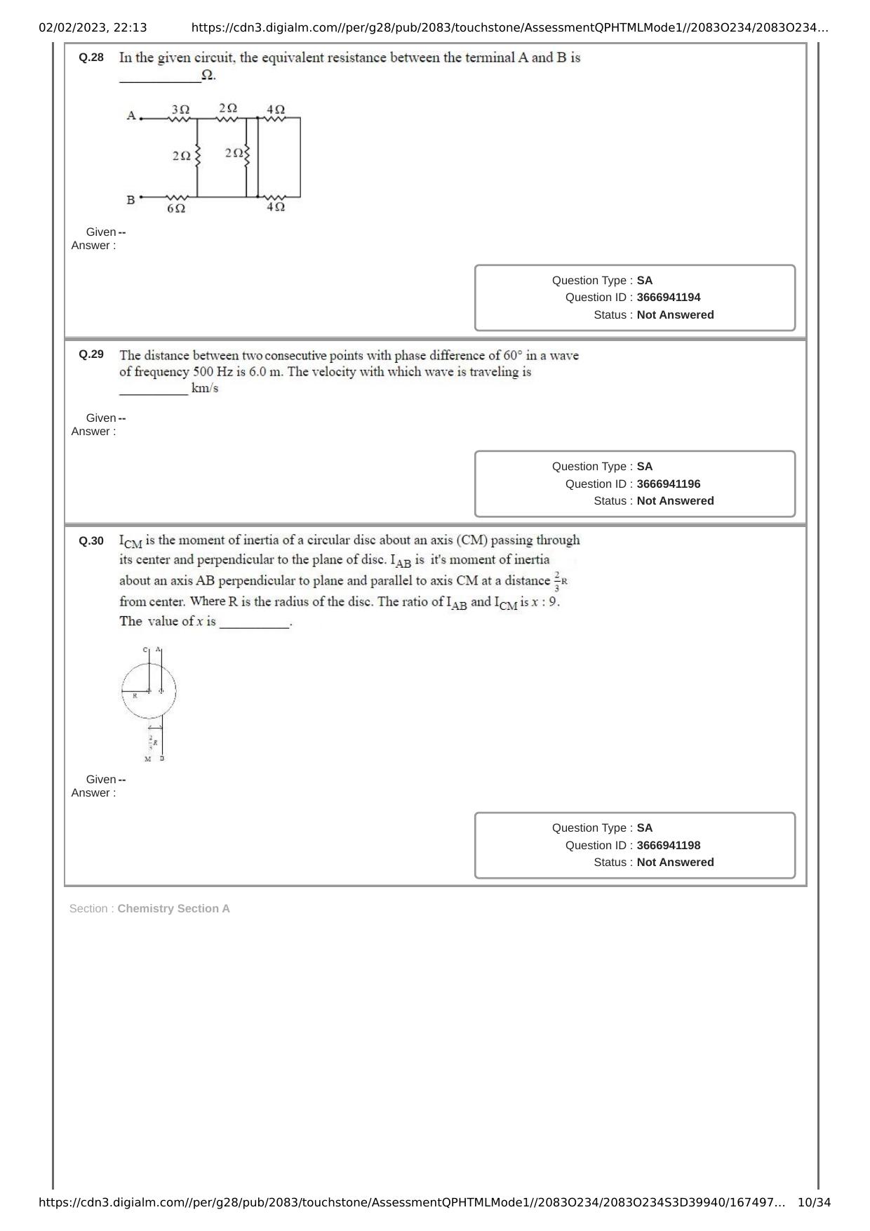 JEE Mains 2023: 25th January 2023 Shift-1 (Morning) Question Paper With Solution (January, Session-1) - Page 10