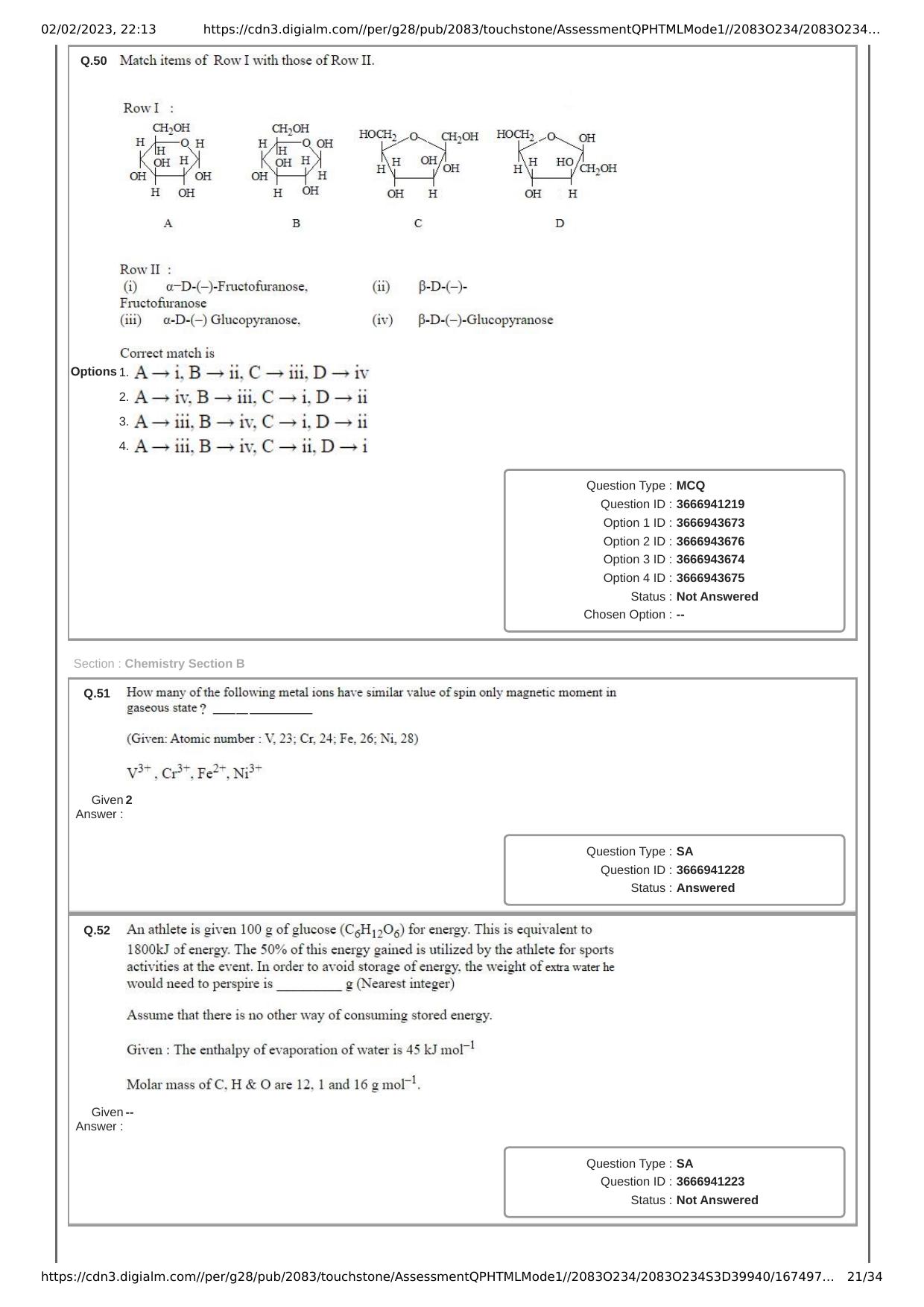 JEE Mains 2023: 25th January 2023 Shift-1 (Morning) Question Paper With Solution (January, Session-1) - Page 21