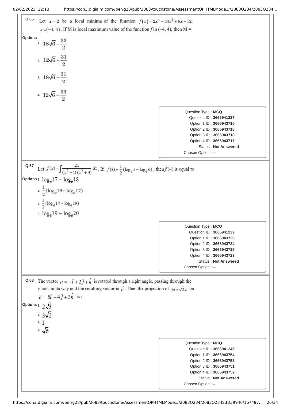 JEE Mains 2023: 25th January 2023 Shift-1 (Morning) Question Paper With Solution (January, Session-1) - Page 26