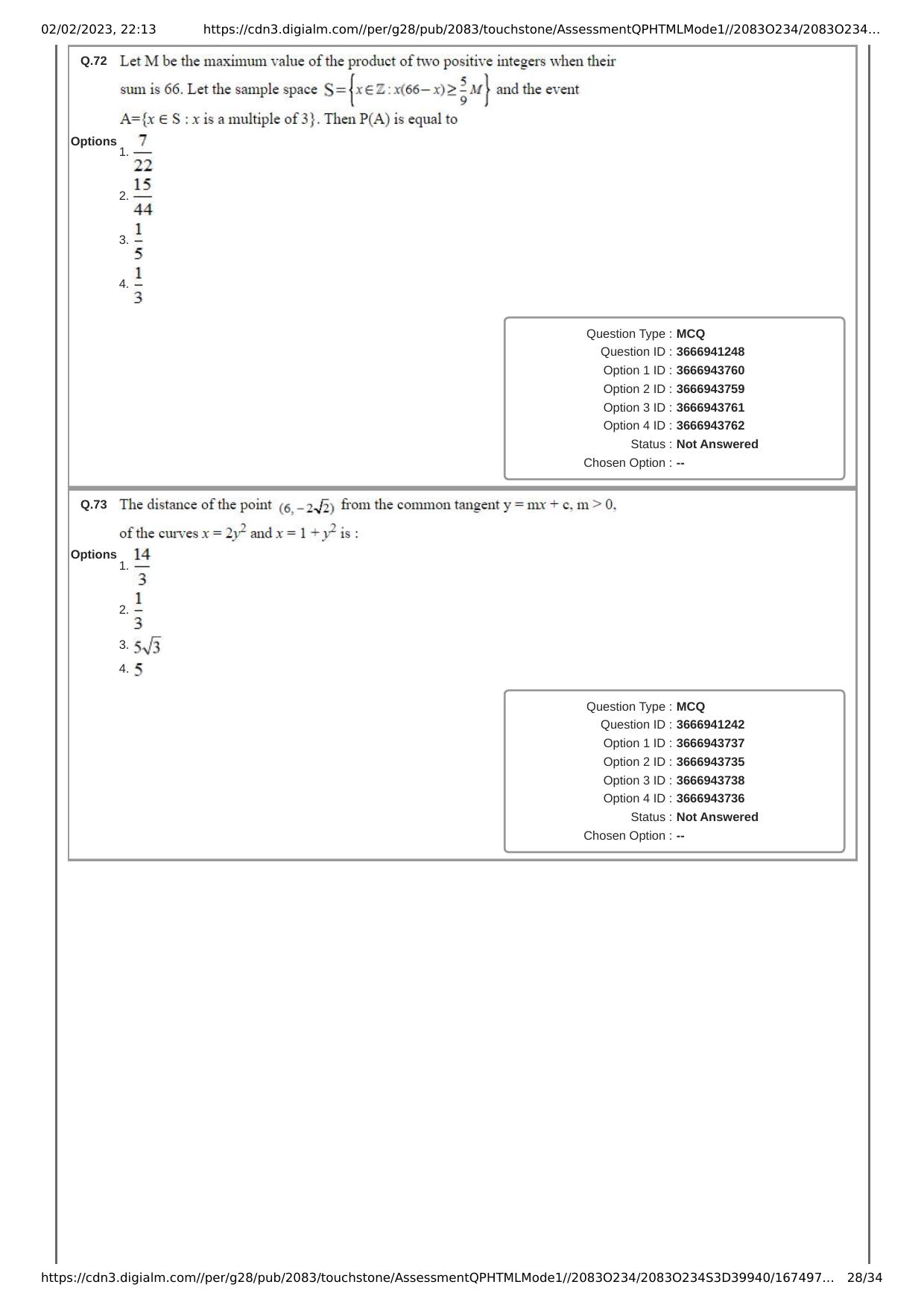 JEE Mains 2023: 25th January 2023 Shift-1 (Morning) Question Paper With Solution (January, Session-1) - Page 28