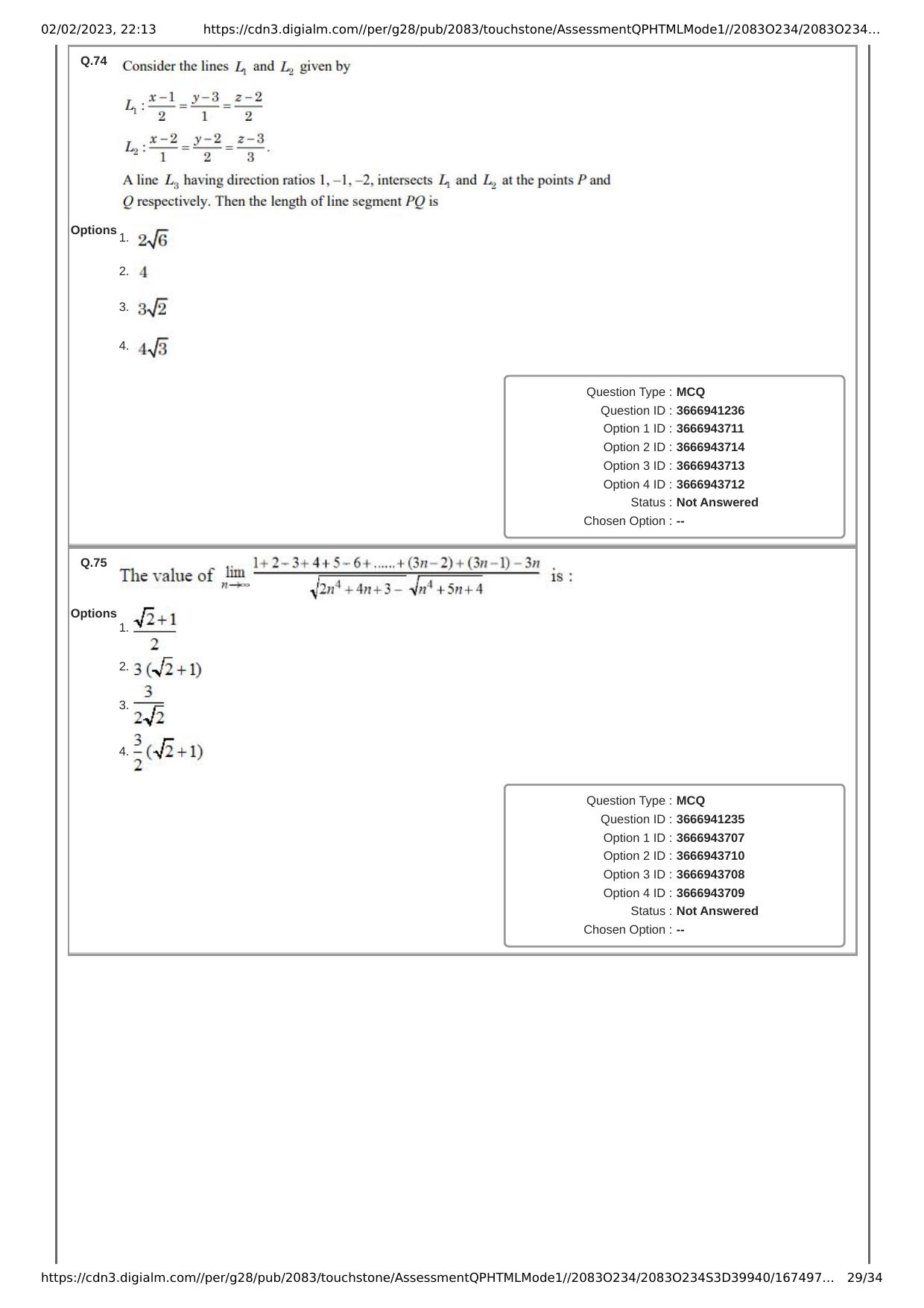 JEE Mains 2023: 25th January 2023 Shift-1 (Morning) Question Paper With Solution (January, Session-1) - Page 29