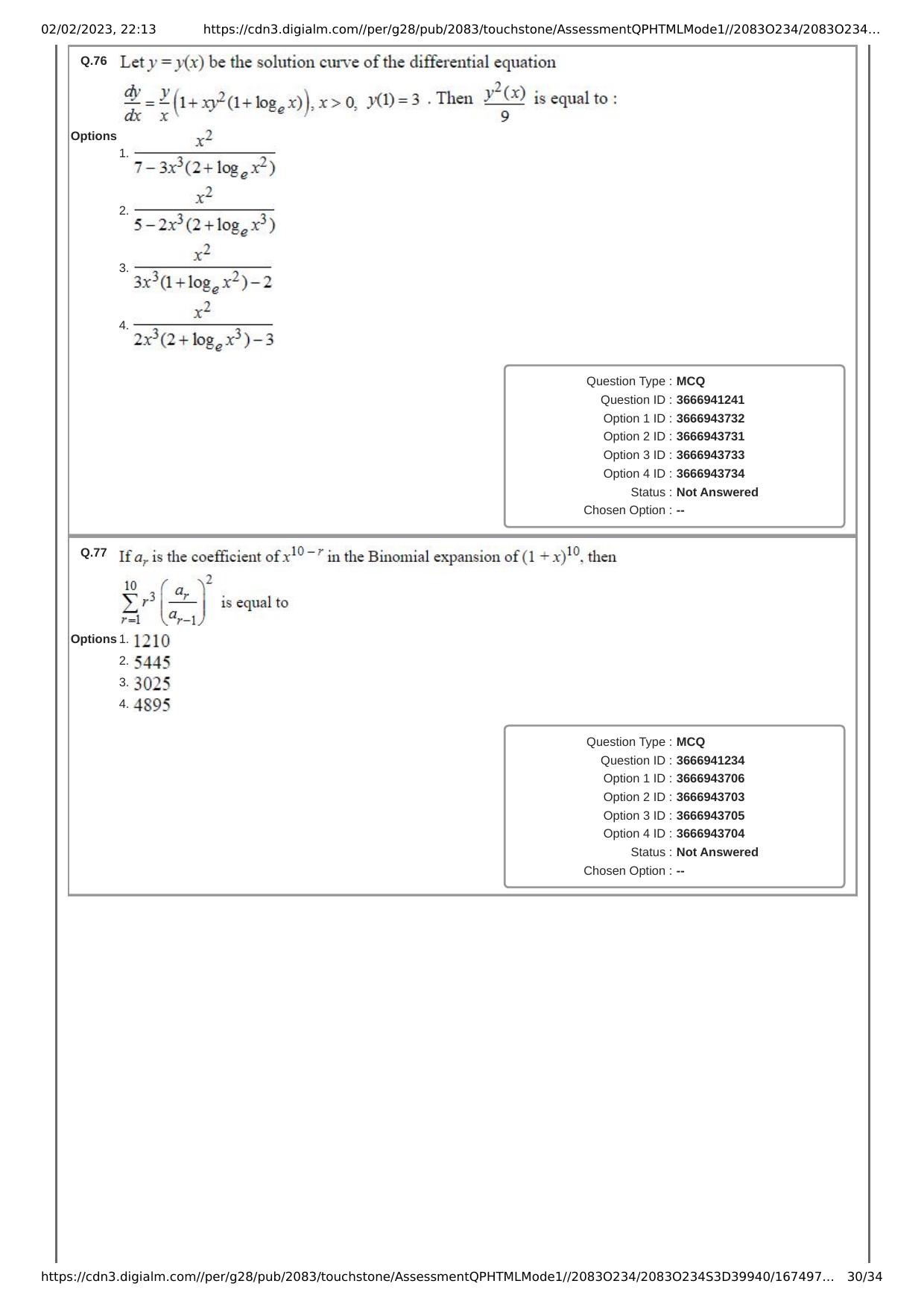 JEE Mains 2023: 25th January 2023 Shift-1 (Morning) Question Paper With Solution (January, Session-1) - Page 30