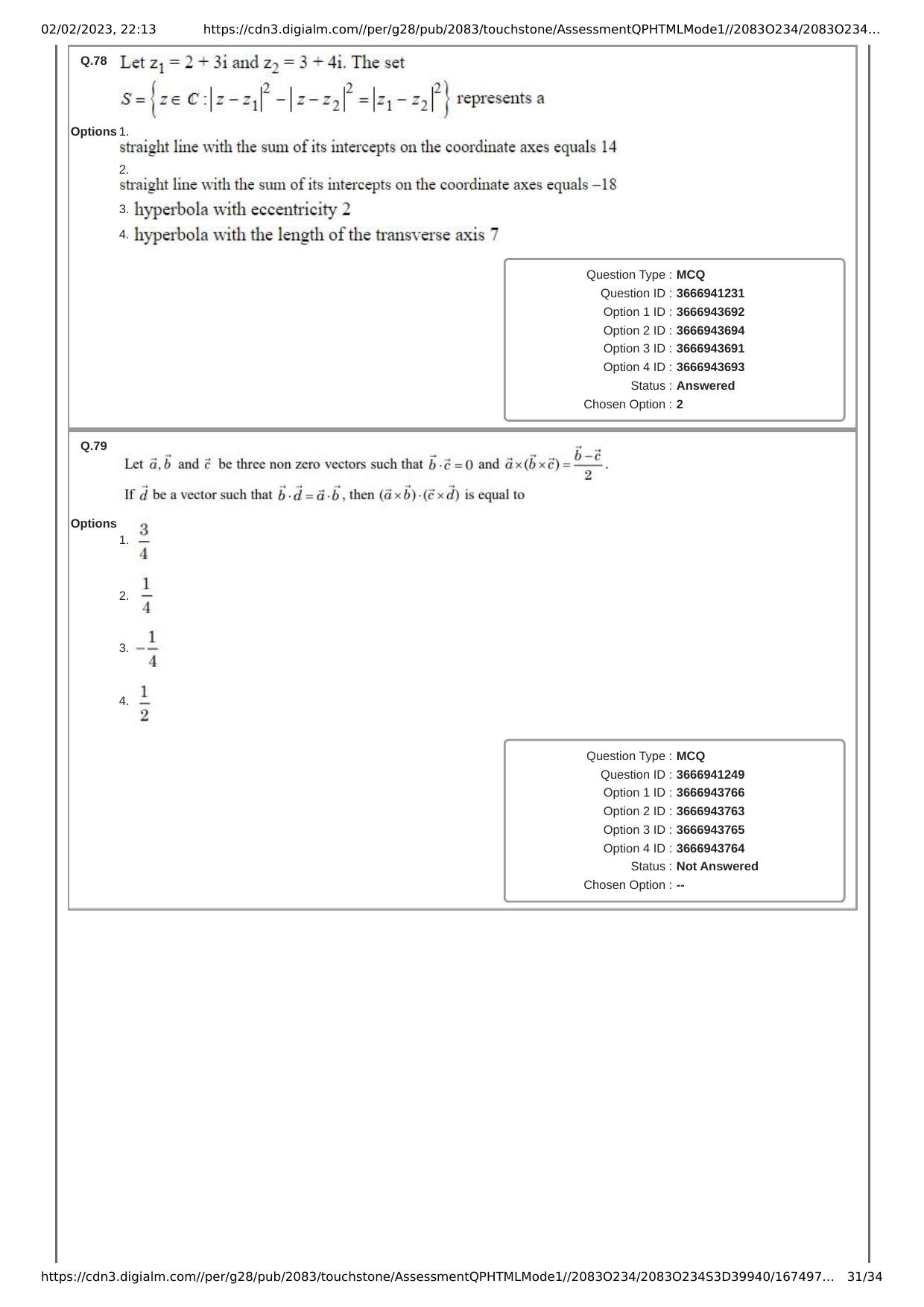 JEE Mains 2023: 25th January 2023 Shift-1 (Morning) Question Paper With Solution (January, Session-1) - Page 31