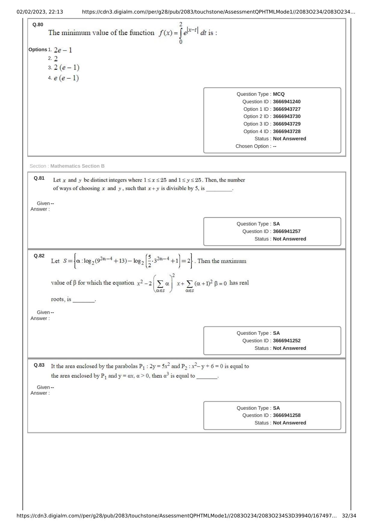 JEE Mains 2023: 25th January 2023 Shift-1 (Morning) Question Paper With Solution (January, Session-1) - Page 32