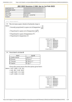 JEE Mains 2023: 25th January 2023 Shift-1 (Morning) Question Paper With Solution (January, Session-1)