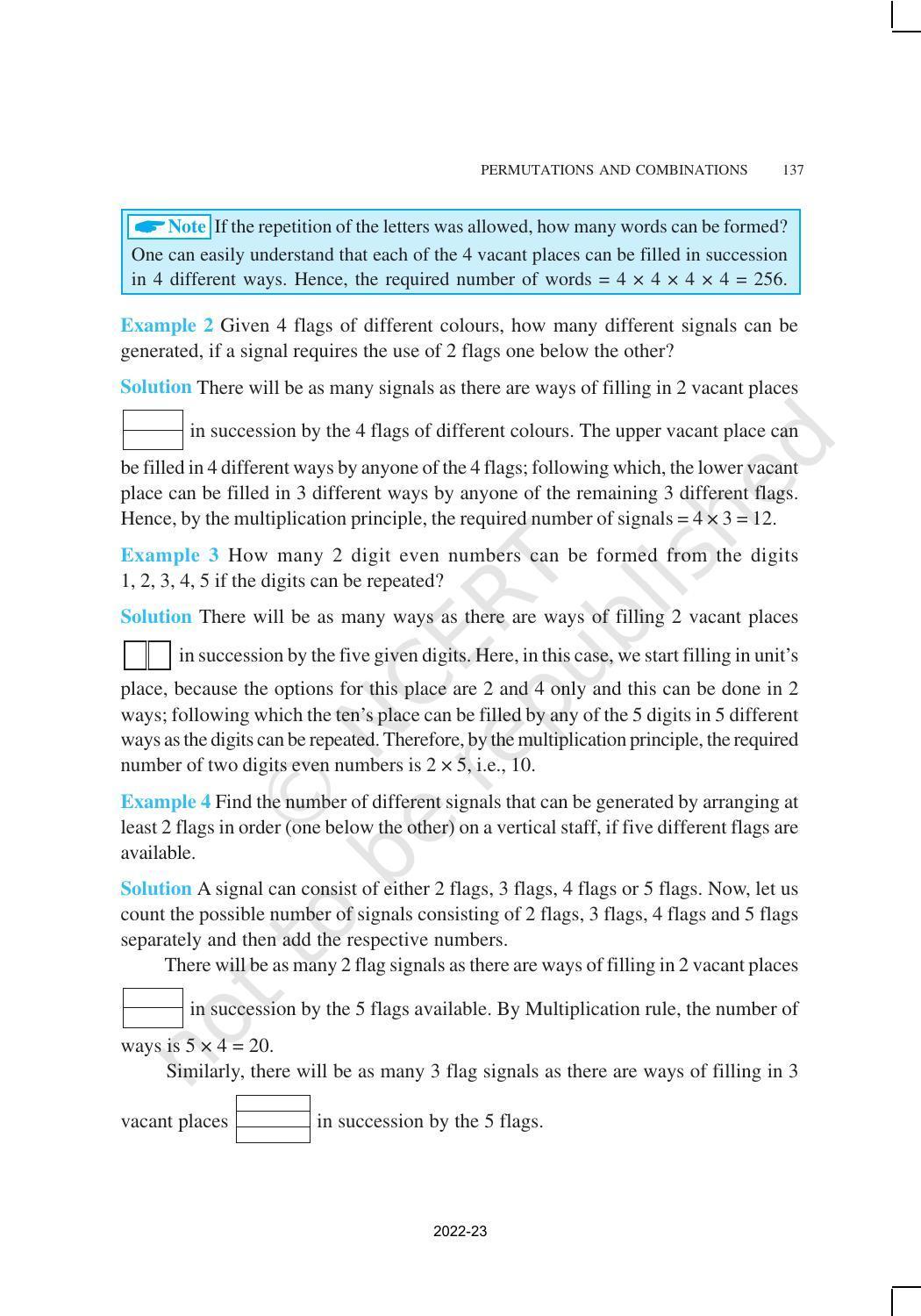 NCERT Book for Class 11 Maths Chapter 7 Permutations and Combinations - Page 4