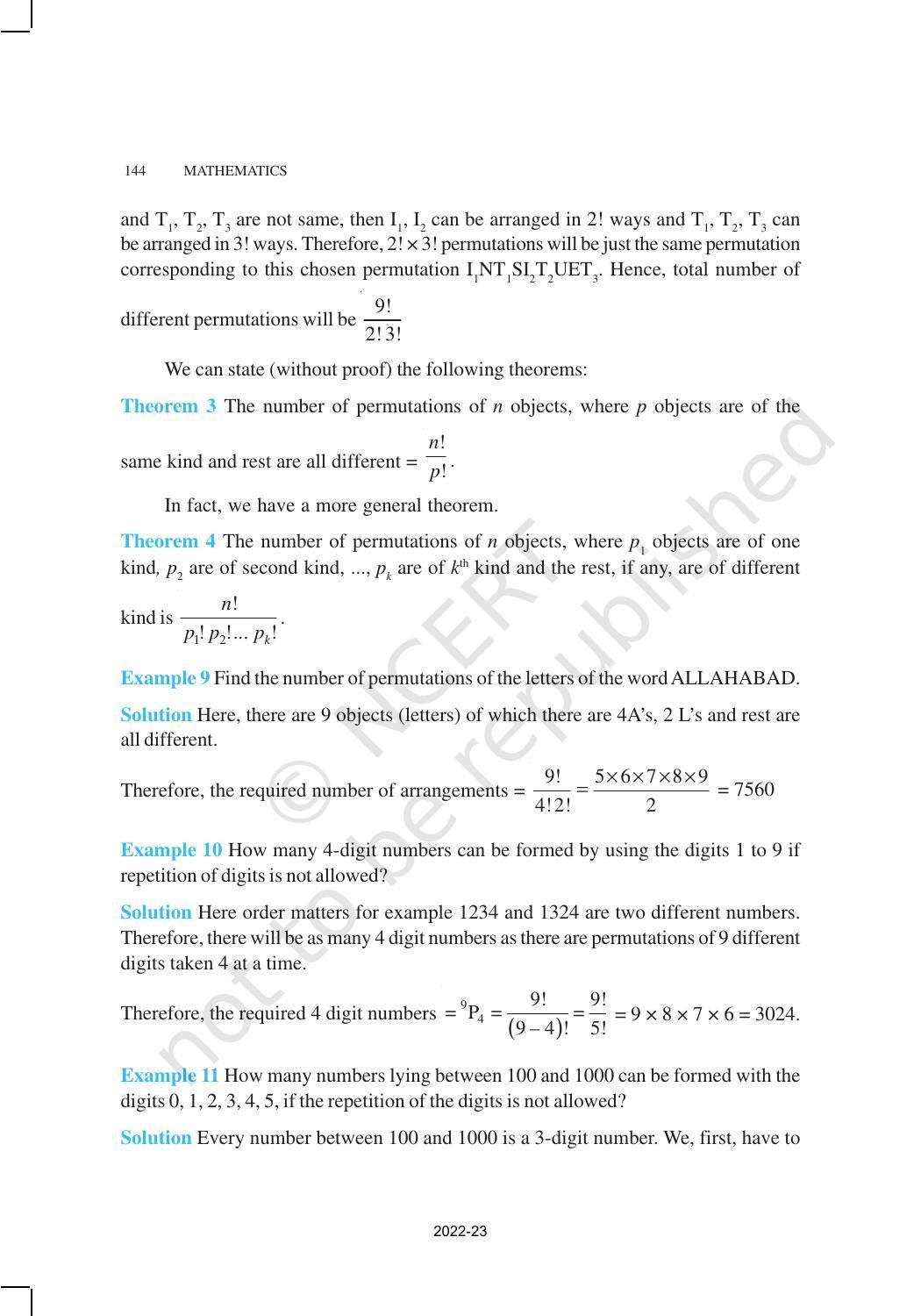 NCERT Book for Class 11 Maths Chapter 7 Permutations and Combinations - Page 11