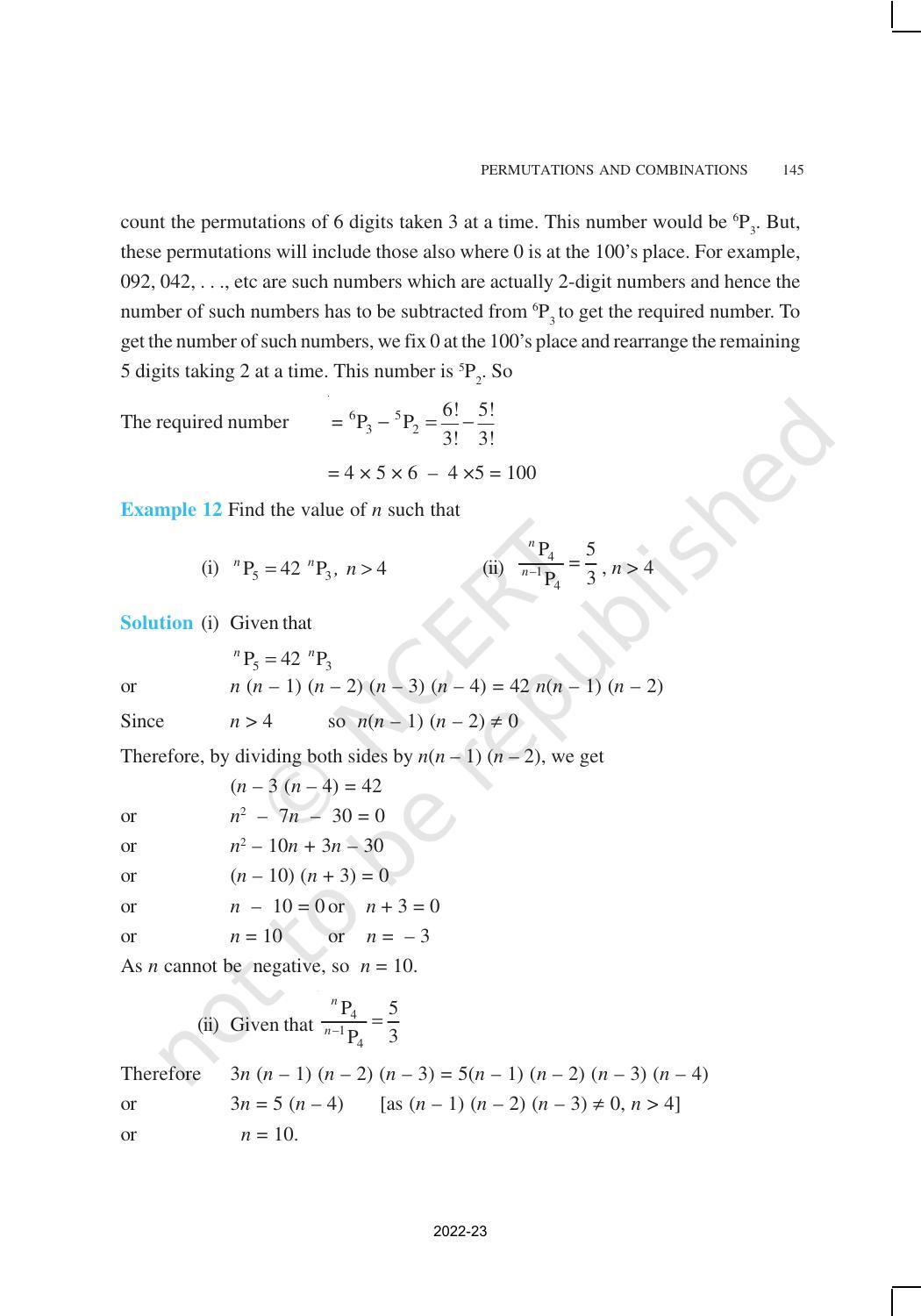 NCERT Book for Class 11 Maths Chapter 7 Permutations and Combinations - Page 12