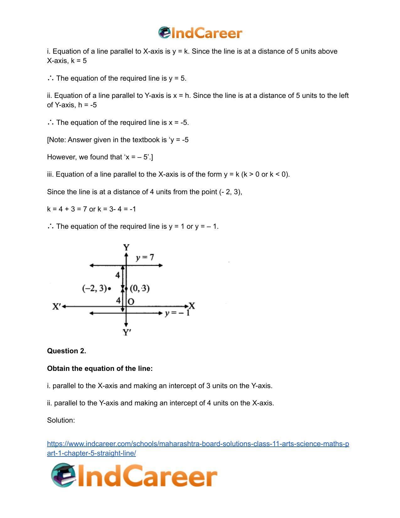 Maharashtra Board Solutions Class 11-Arts & Science Maths (Part 1): Chapter 5- Straight Line - Page 17
