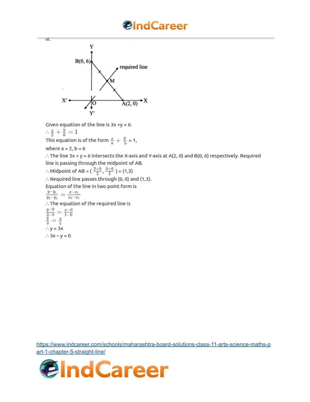 Maharashtra Board Solutions Class 11-Arts & Science Maths (Part 1): Chapter 5- Straight Line - Page 22