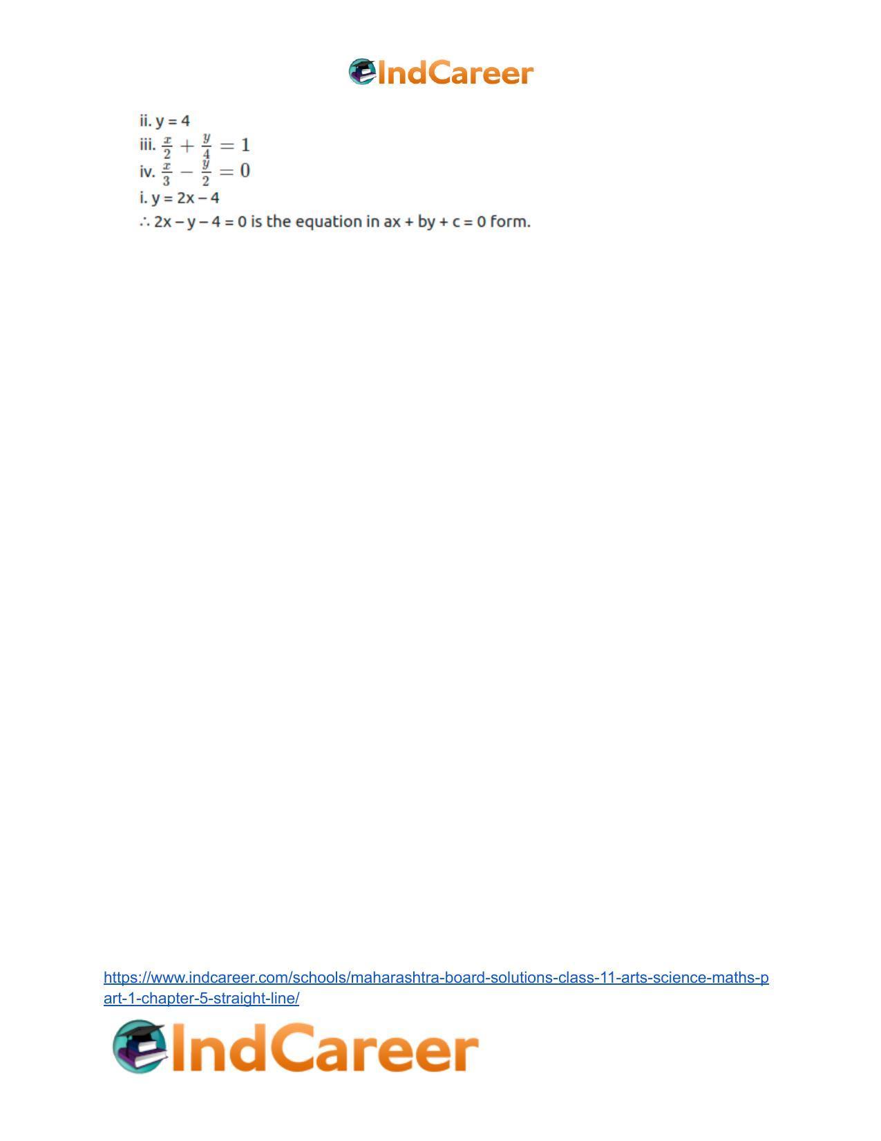 Maharashtra Board Solutions Class 11-Arts & Science Maths (Part 1): Chapter 5- Straight Line - Page 39