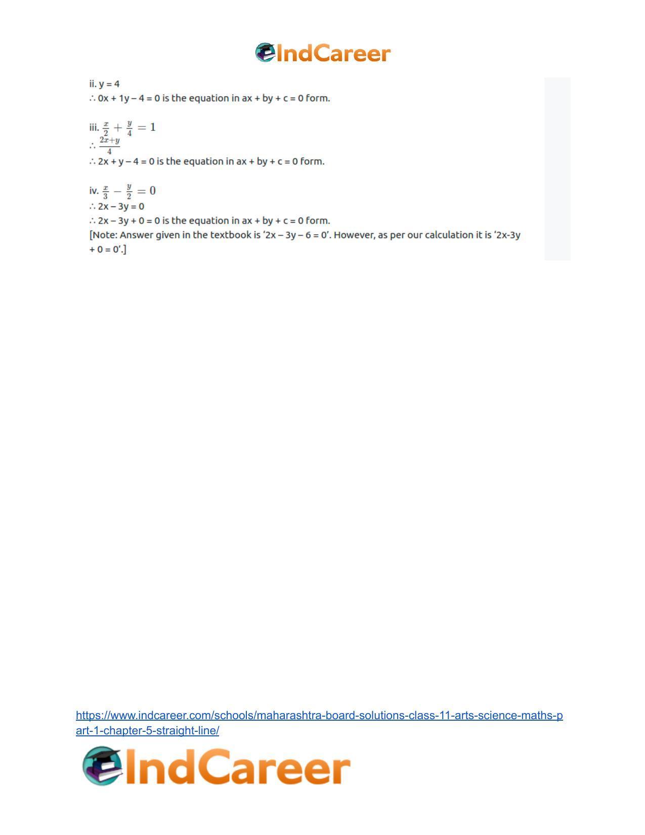 Maharashtra Board Solutions Class 11-Arts & Science Maths (Part 1): Chapter 5- Straight Line - Page 40