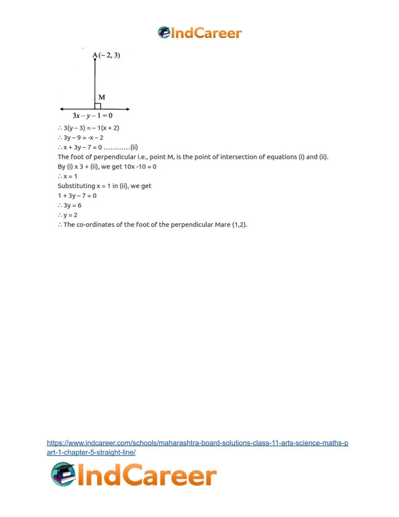 Maharashtra Board Solutions Class 11-Arts & Science Maths (Part 1): Chapter 5- Straight Line - Page 44