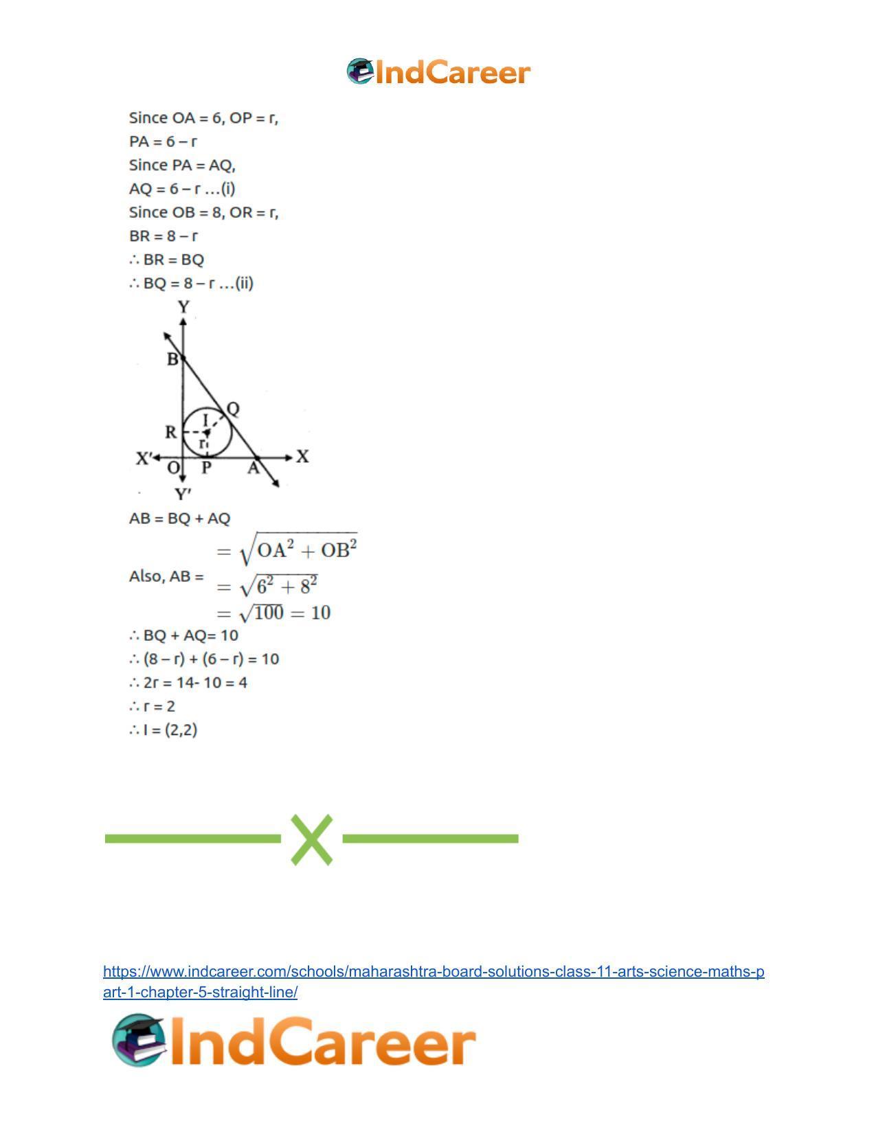 Maharashtra Board Solutions Class 11-Arts & Science Maths (Part 1): Chapter 5- Straight Line - Page 63
