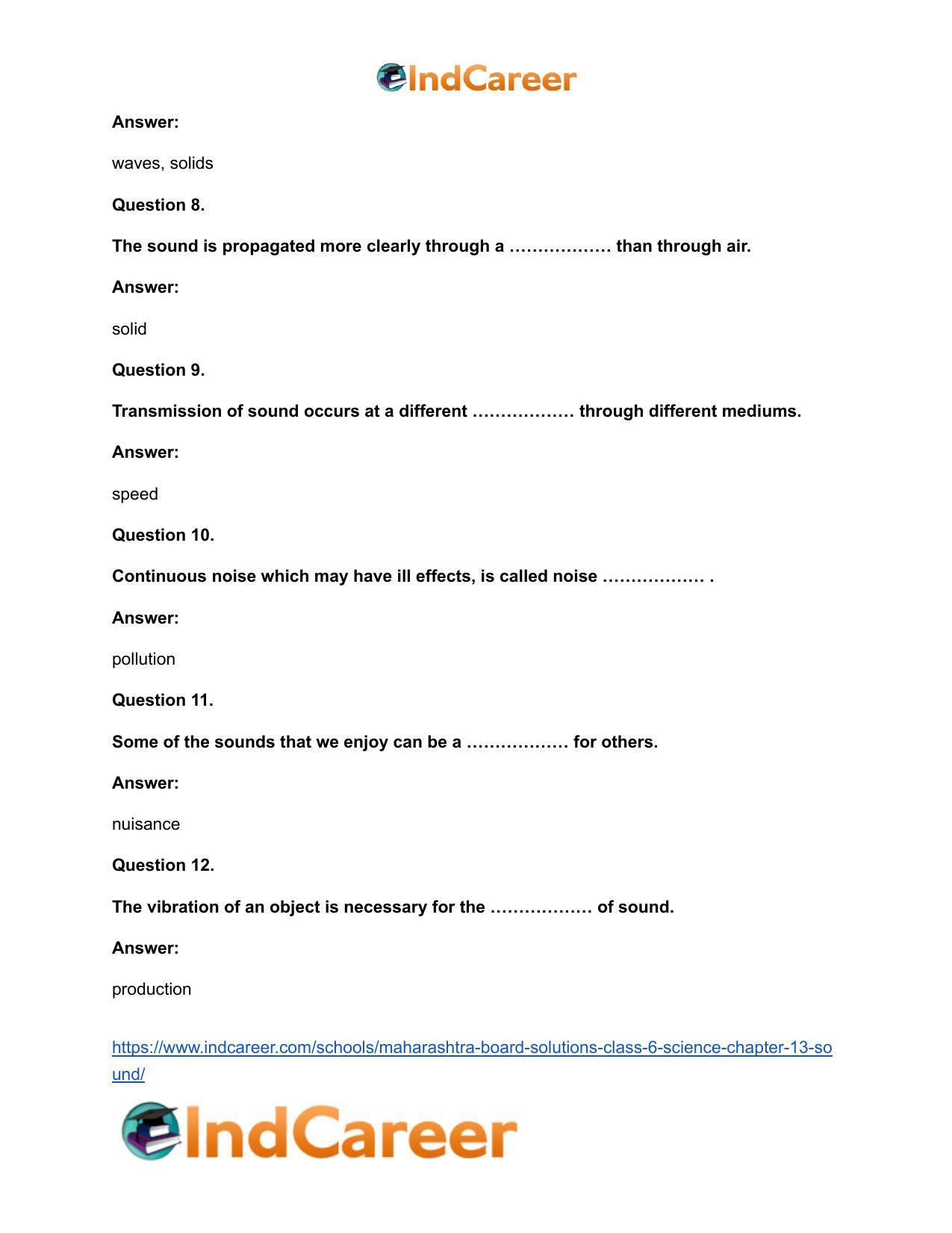 Maharashtra Board Solutions Class 6-Science: Chapter 13- Sound - Page 8