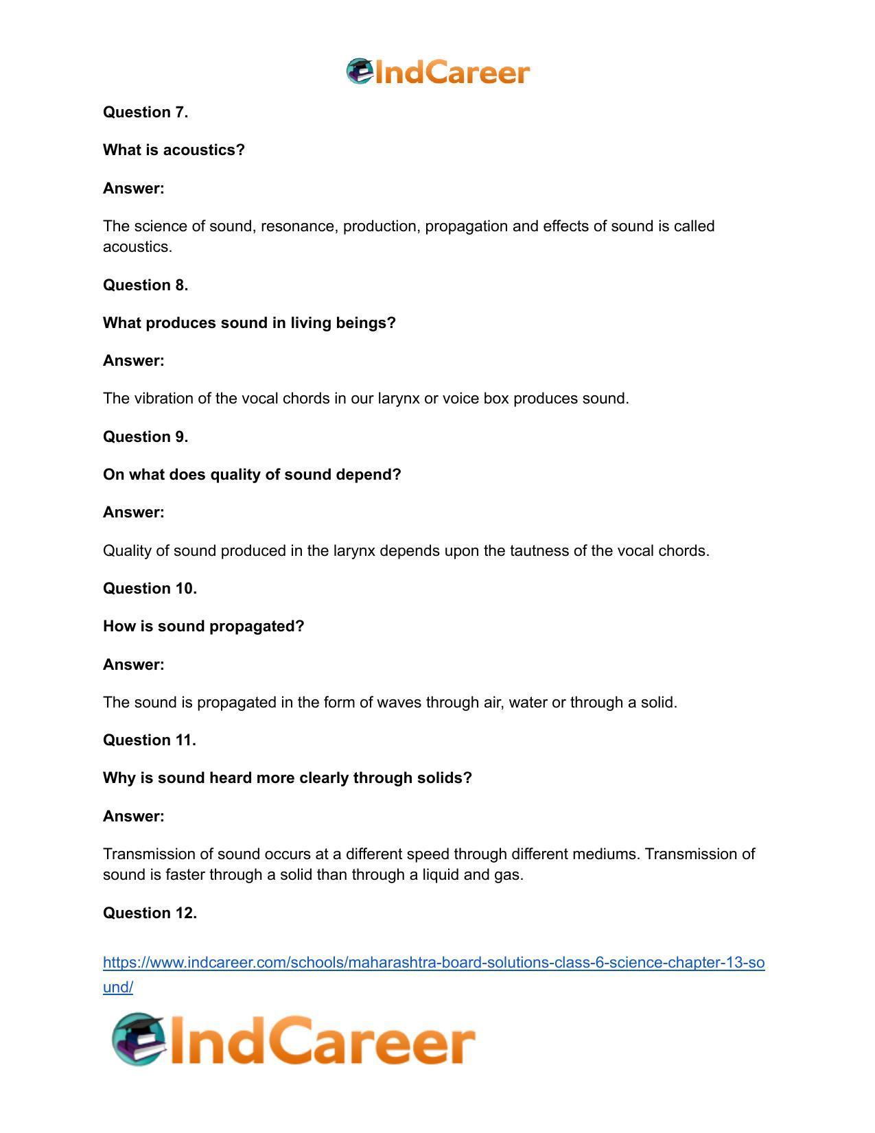 Maharashtra Board Solutions Class 6-Science: Chapter 13- Sound - Page 10