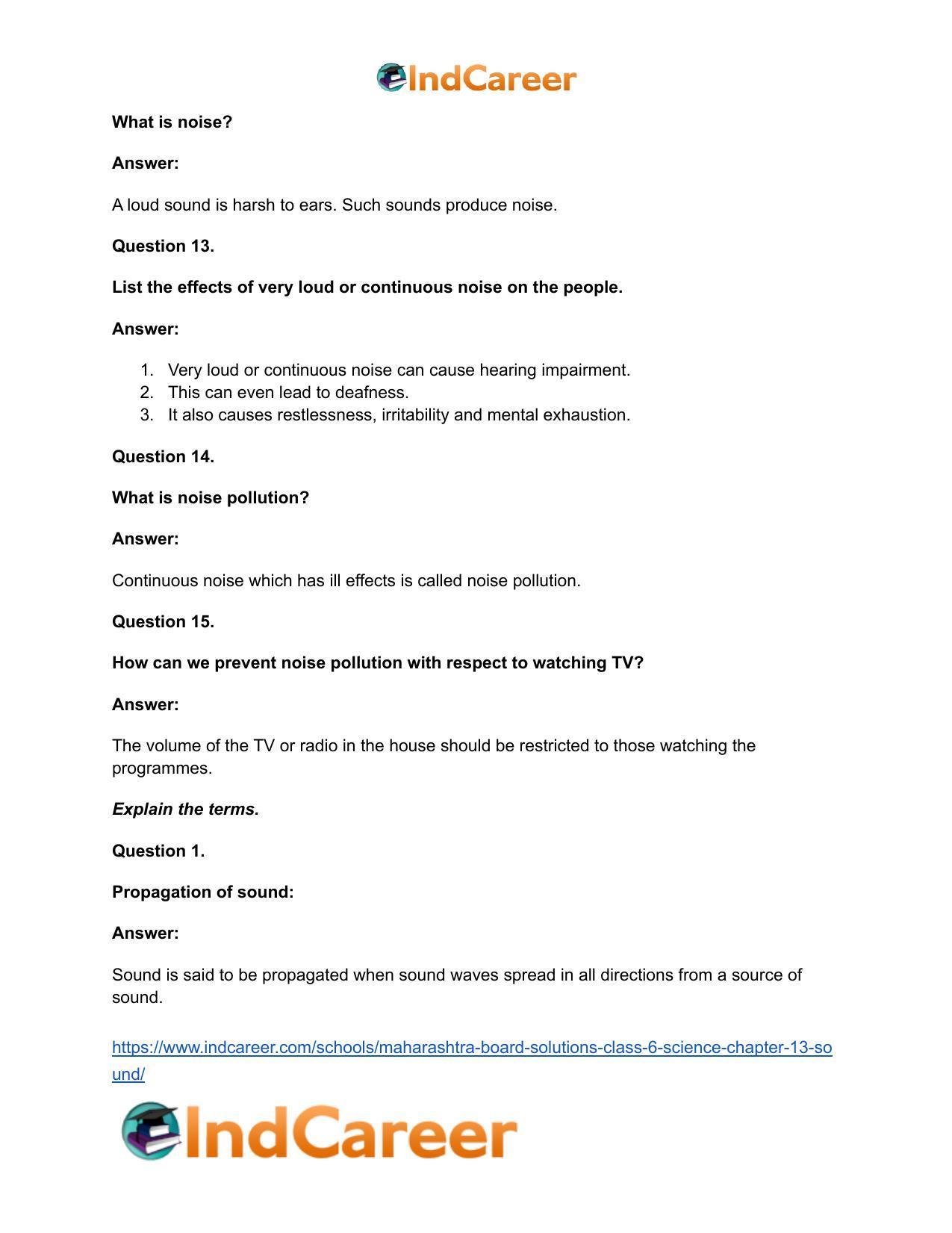 Maharashtra Board Solutions Class 6-Science: Chapter 13- Sound - Page 11