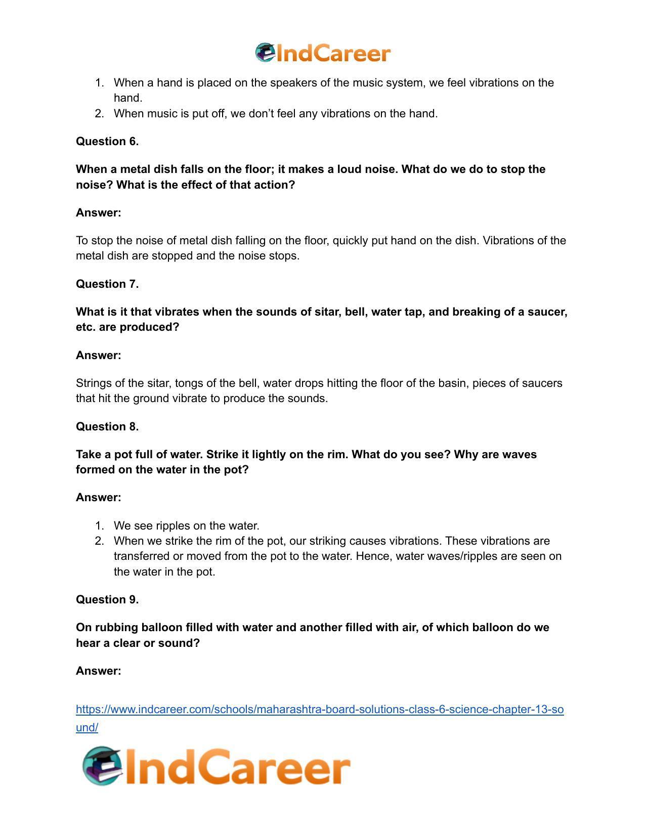 Maharashtra Board Solutions Class 6-Science: Chapter 13- Sound - Page 13