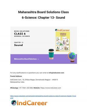 Maharashtra Board Solutions Class 6-Science: Chapter 13- Sound