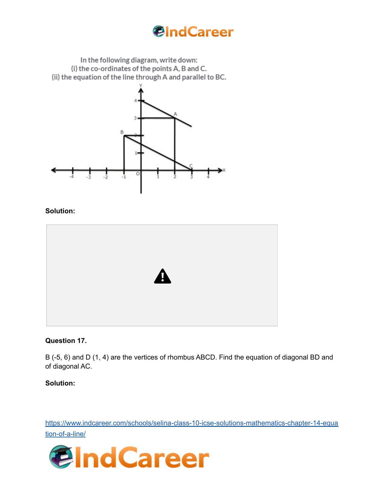 Selina Class 10 ICSE Solutions Mathematics : Chapter 14- Equation of a Line - Page 55