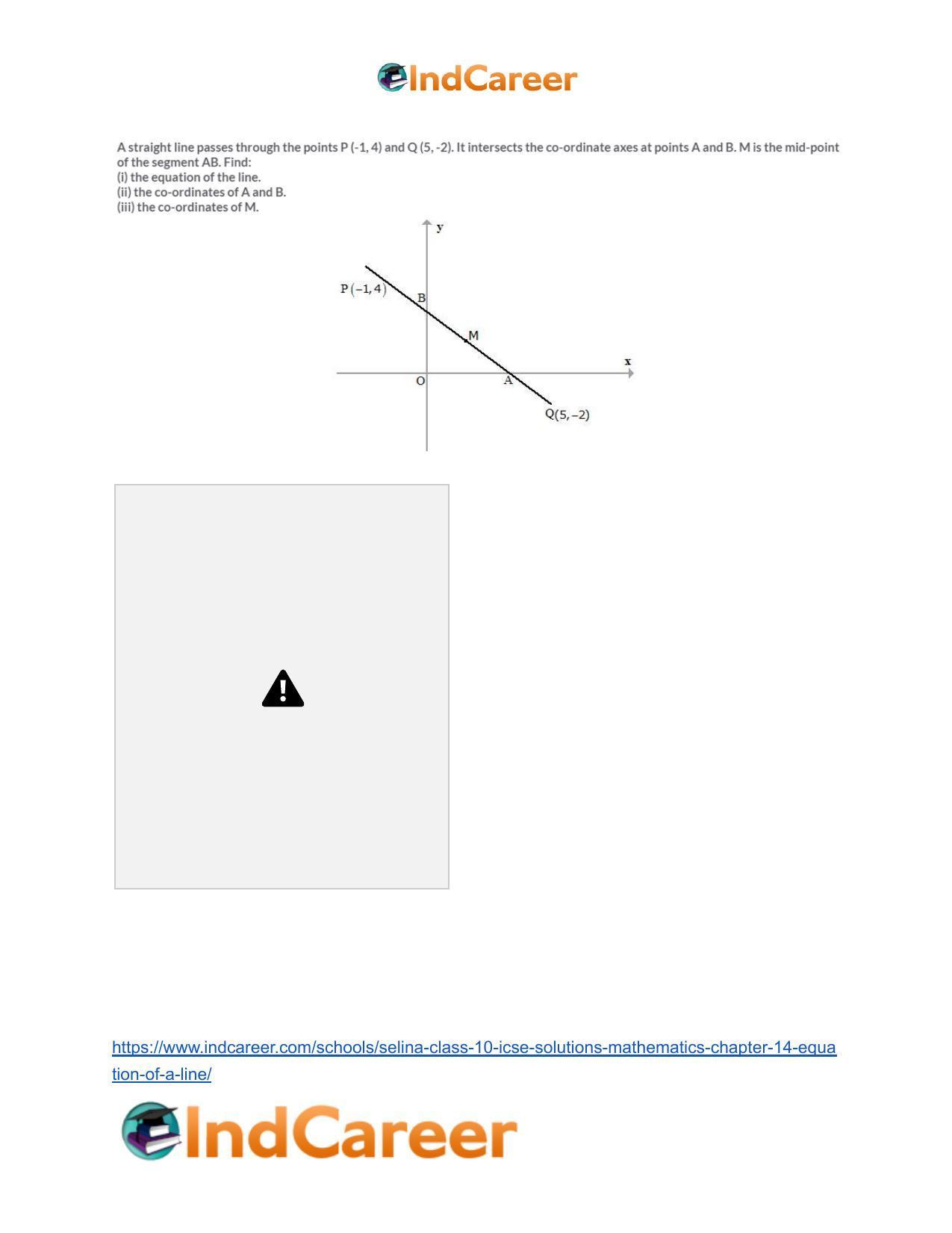 Selina Class 10 ICSE Solutions Mathematics : Chapter 14- Equation of a Line - Page 68