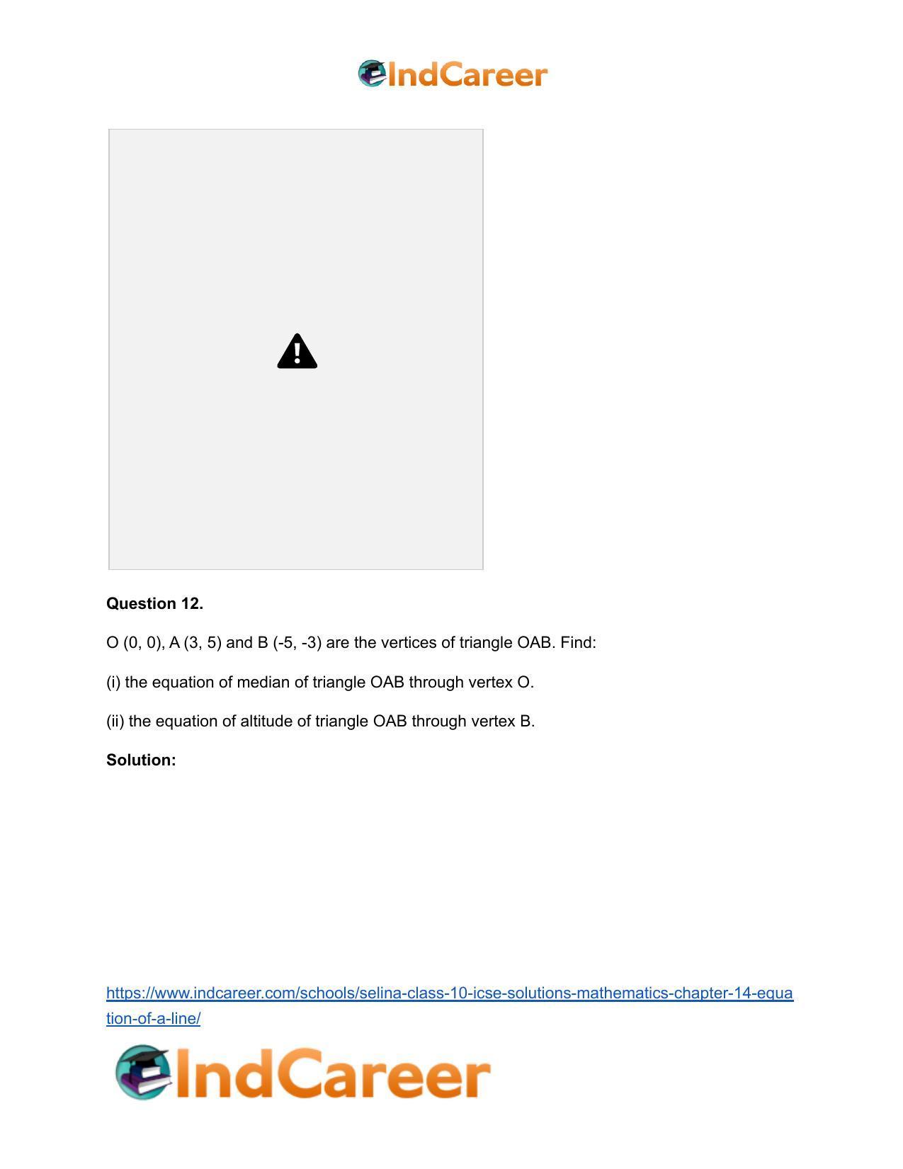 Selina Class 10 ICSE Solutions Mathematics : Chapter 14- Equation of a Line - Page 76