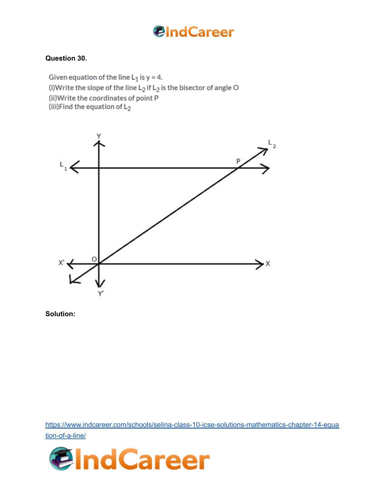 Selina Class 10 ICSE Solutions Mathematics : Chapter 14- Equation of a Line - Page 93
