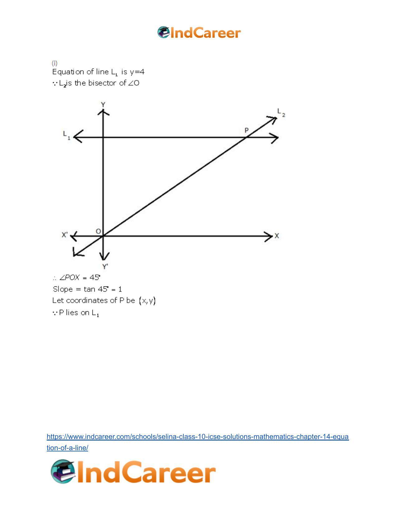 Selina Class 10 ICSE Solutions Mathematics : Chapter 14- Equation of a Line - Page 94