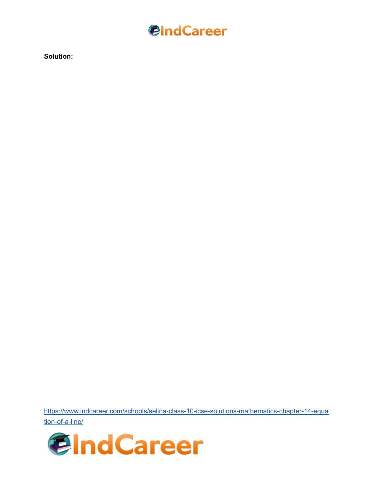 Selina Class 10 ICSE Solutions Mathematics : Chapter 14- Equation of a Line - Page 99