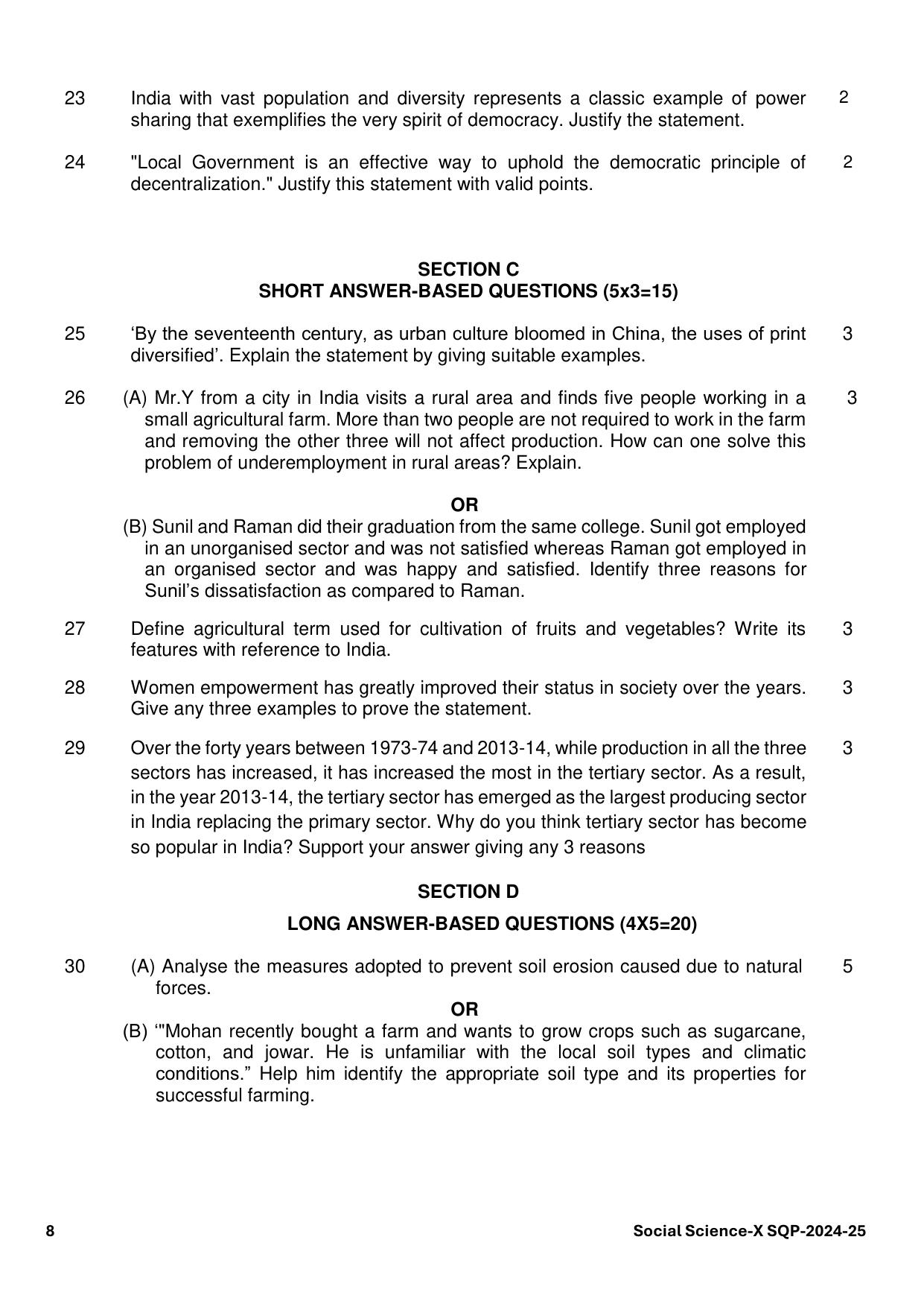 CBSE Class 10 Social Science Sample Paper 2025 - Page 8