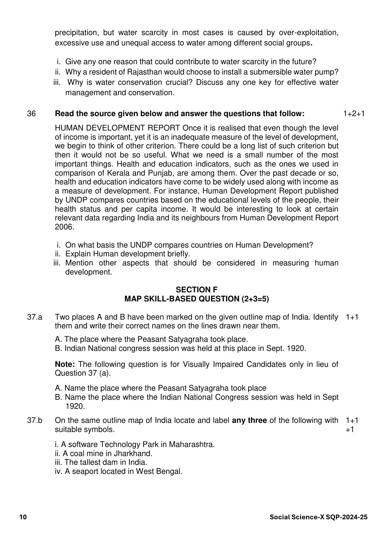CBSE Class 10 Social Science Sample Paper 2025 - Page 10