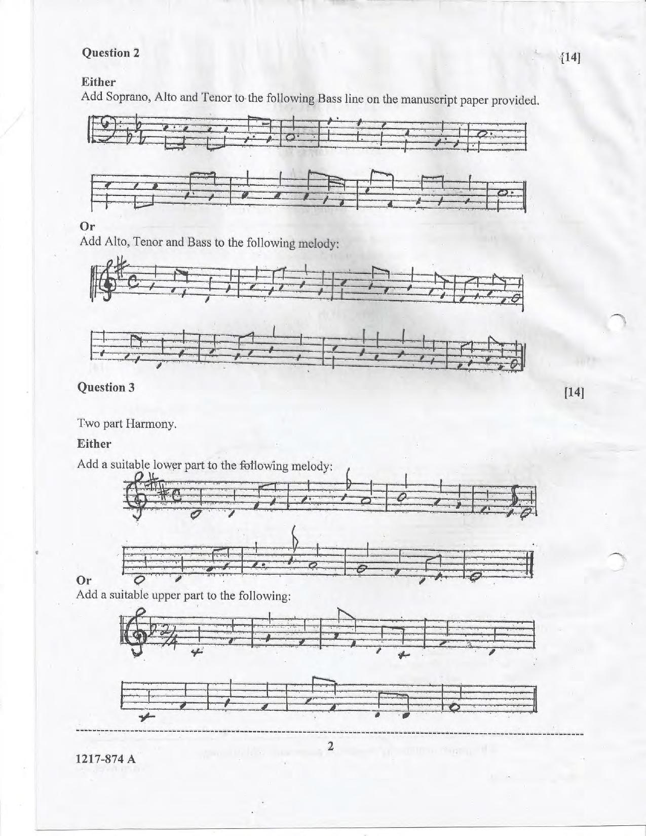 ISC Class 12 2017 WESTERN MUSIC - Paper I (Theory) Question Paper - Page 2