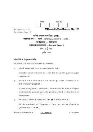 RBSE Home Science – II 2011 Varishtha Upadhyay Question Paper
