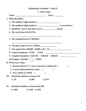 Worksheet for Class 4 Maths Assignment 26