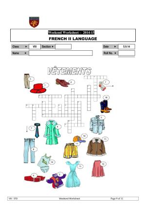 CBSE Worksheets for Class 8 French Assignment 14