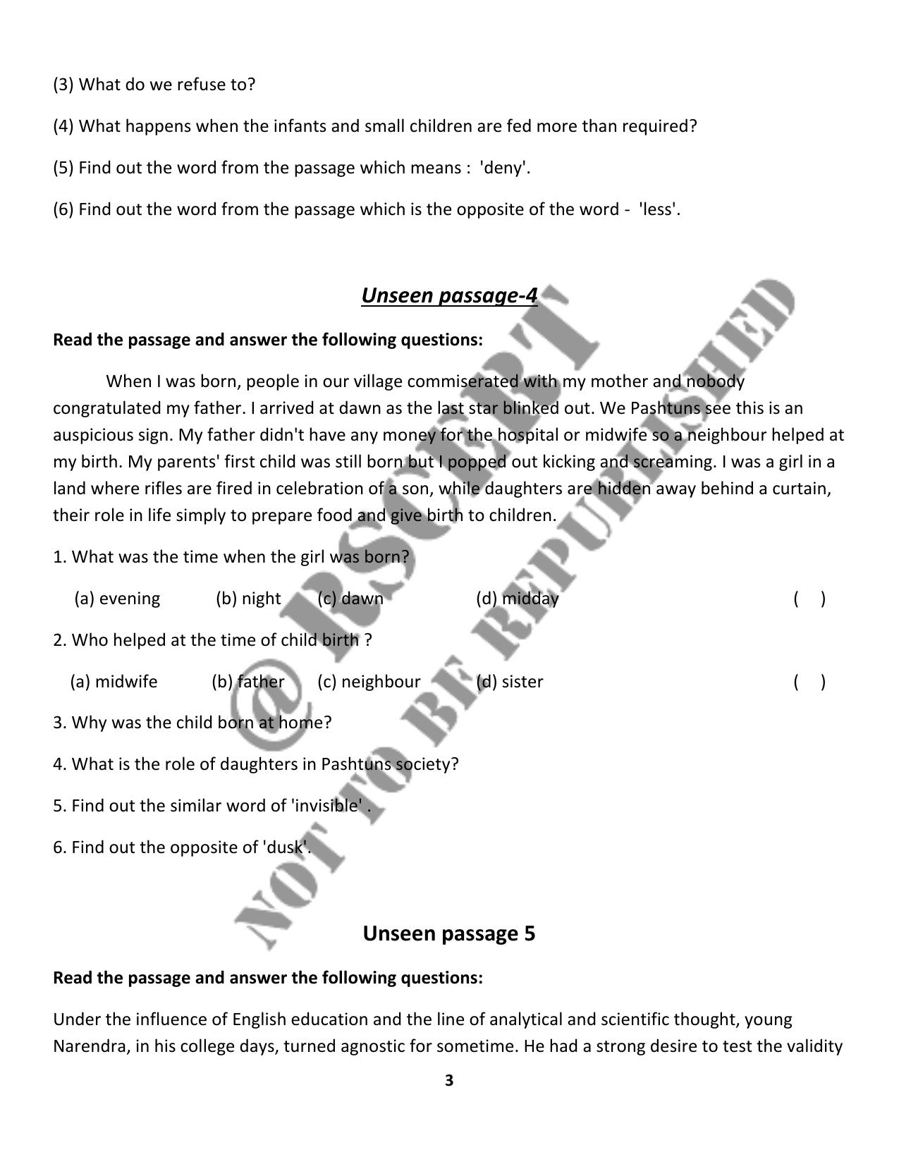 RBSE 2023 Class 10 English Question Bank - Page 8