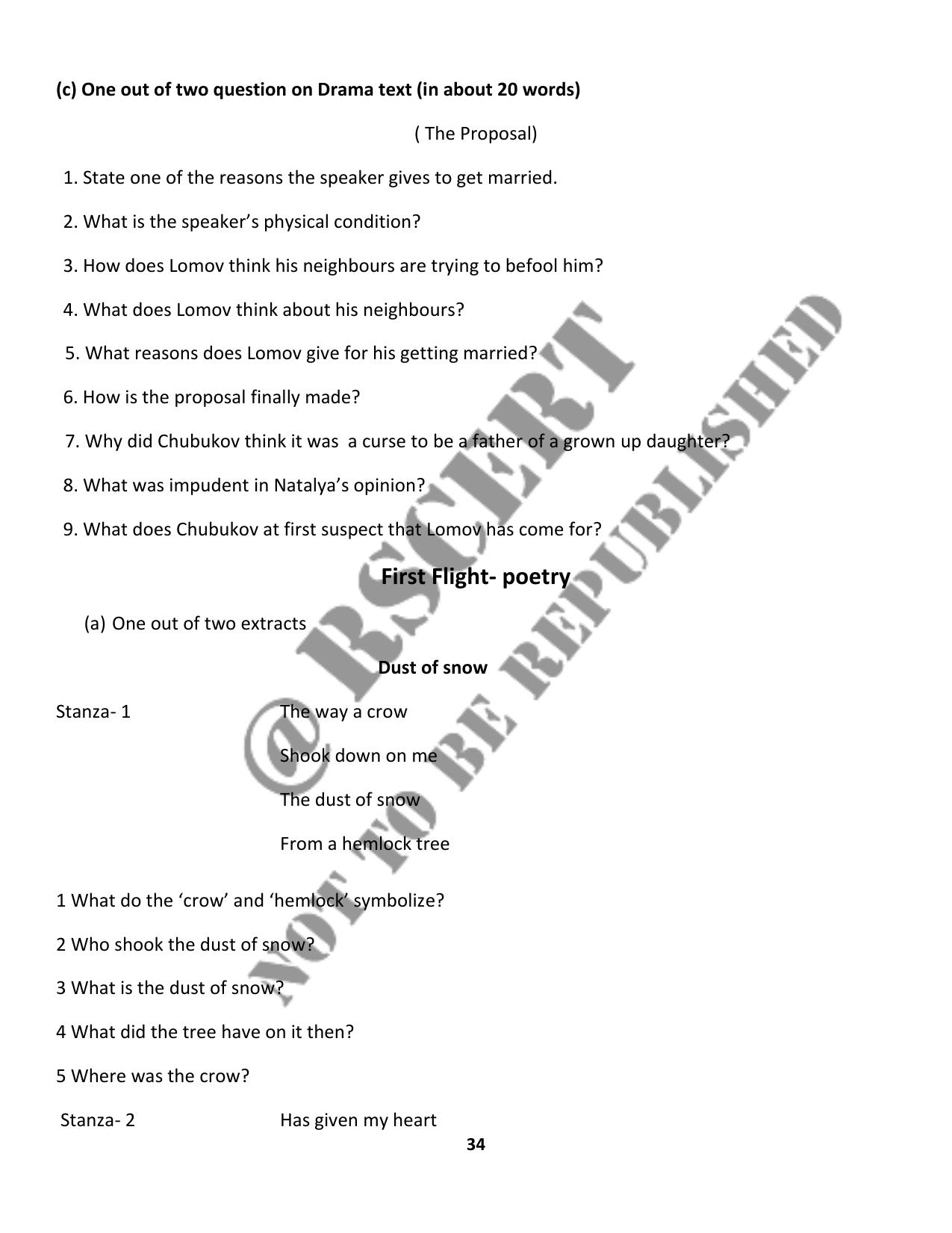 RBSE 2023 Class 10 English Question Bank - Page 39