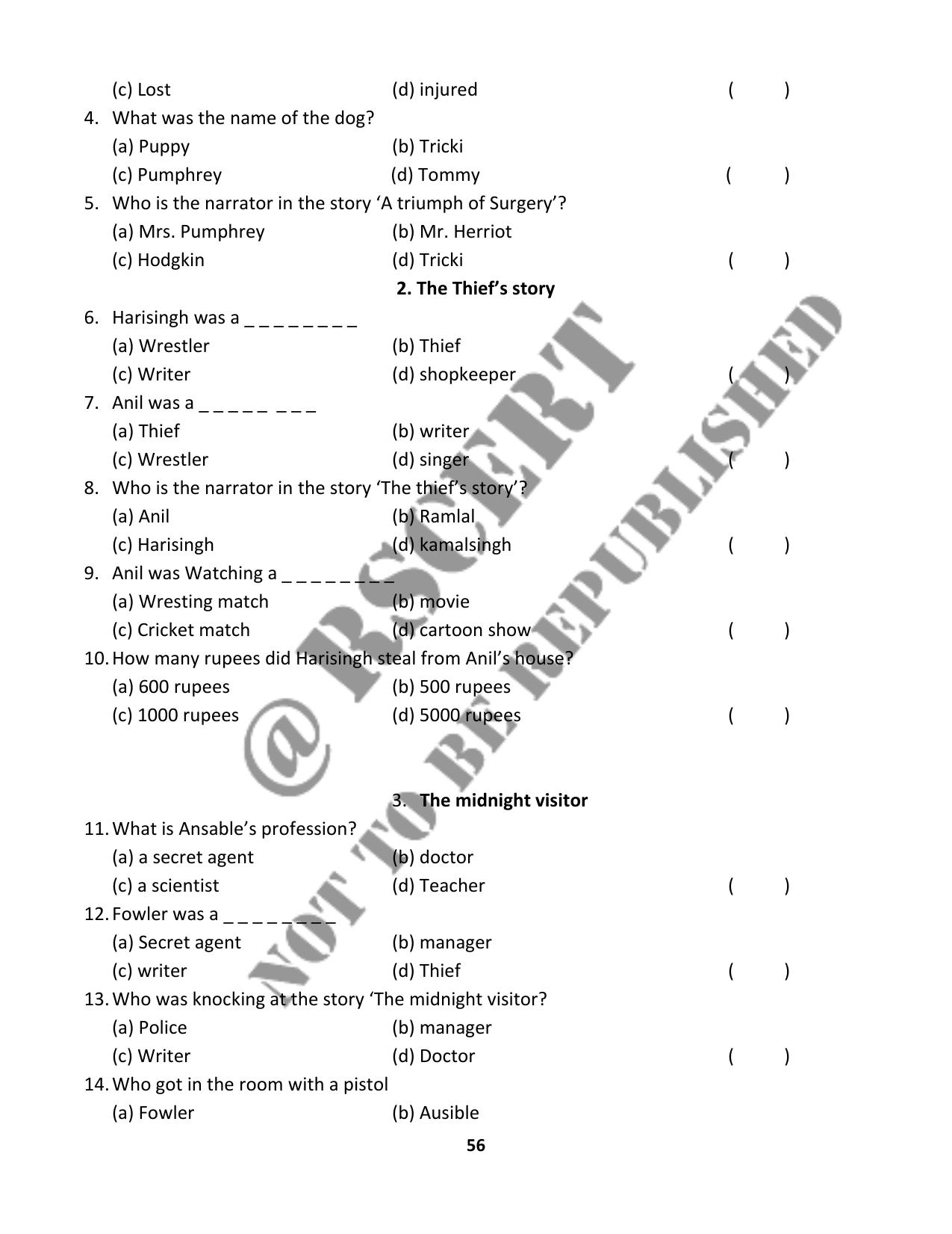 RBSE 2023 Class 10 English Question Bank - Page 61