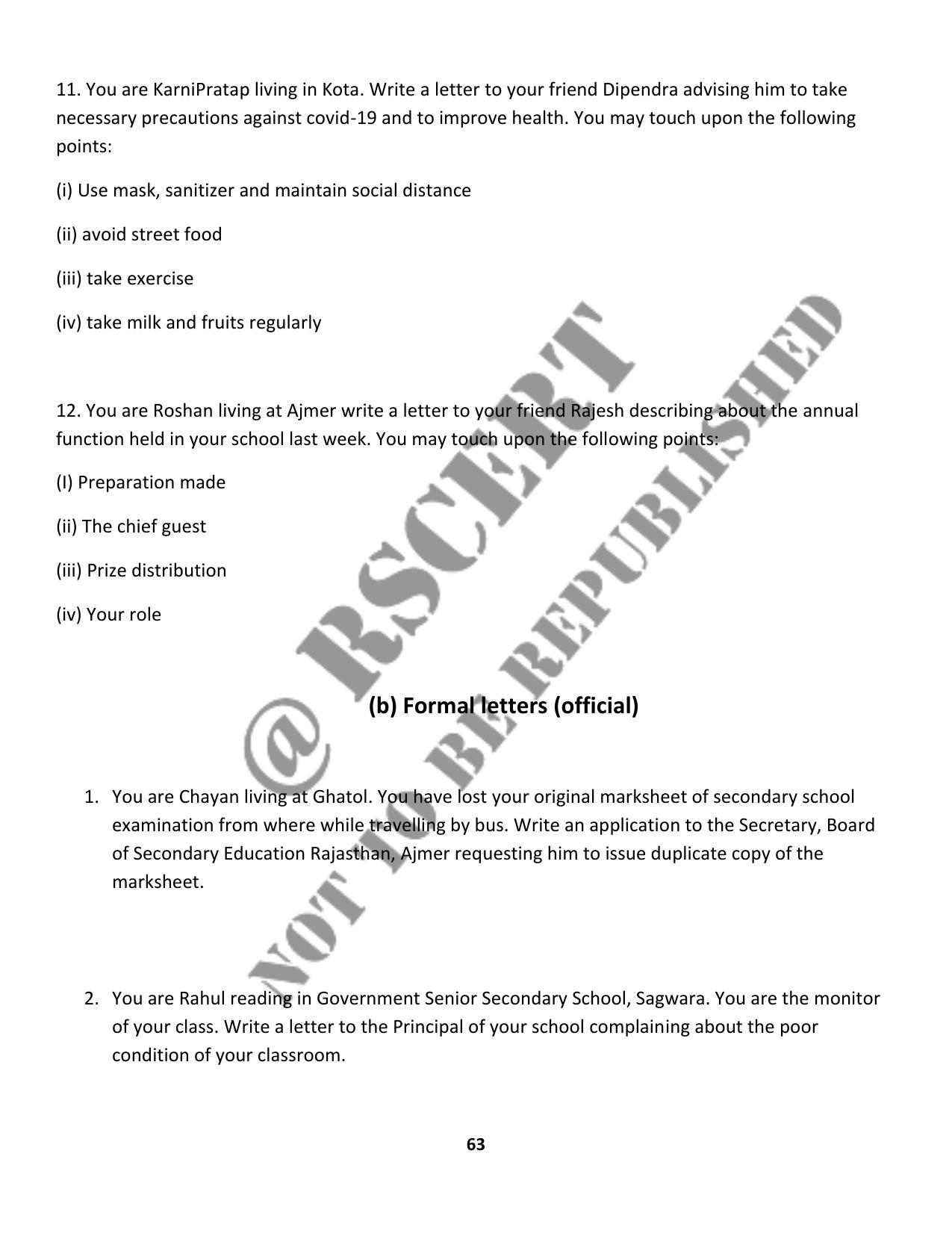RBSE 2023 Class 10 English Question Bank - Page 68