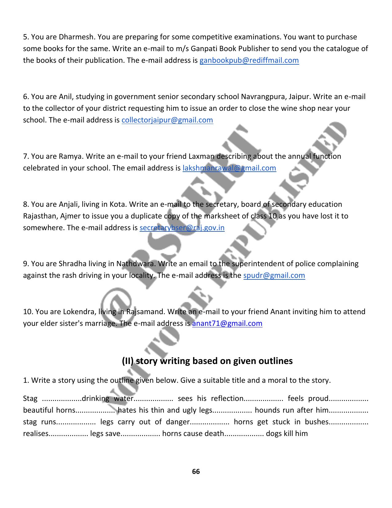 RBSE 2023 Class 10 English Question Bank - Page 71