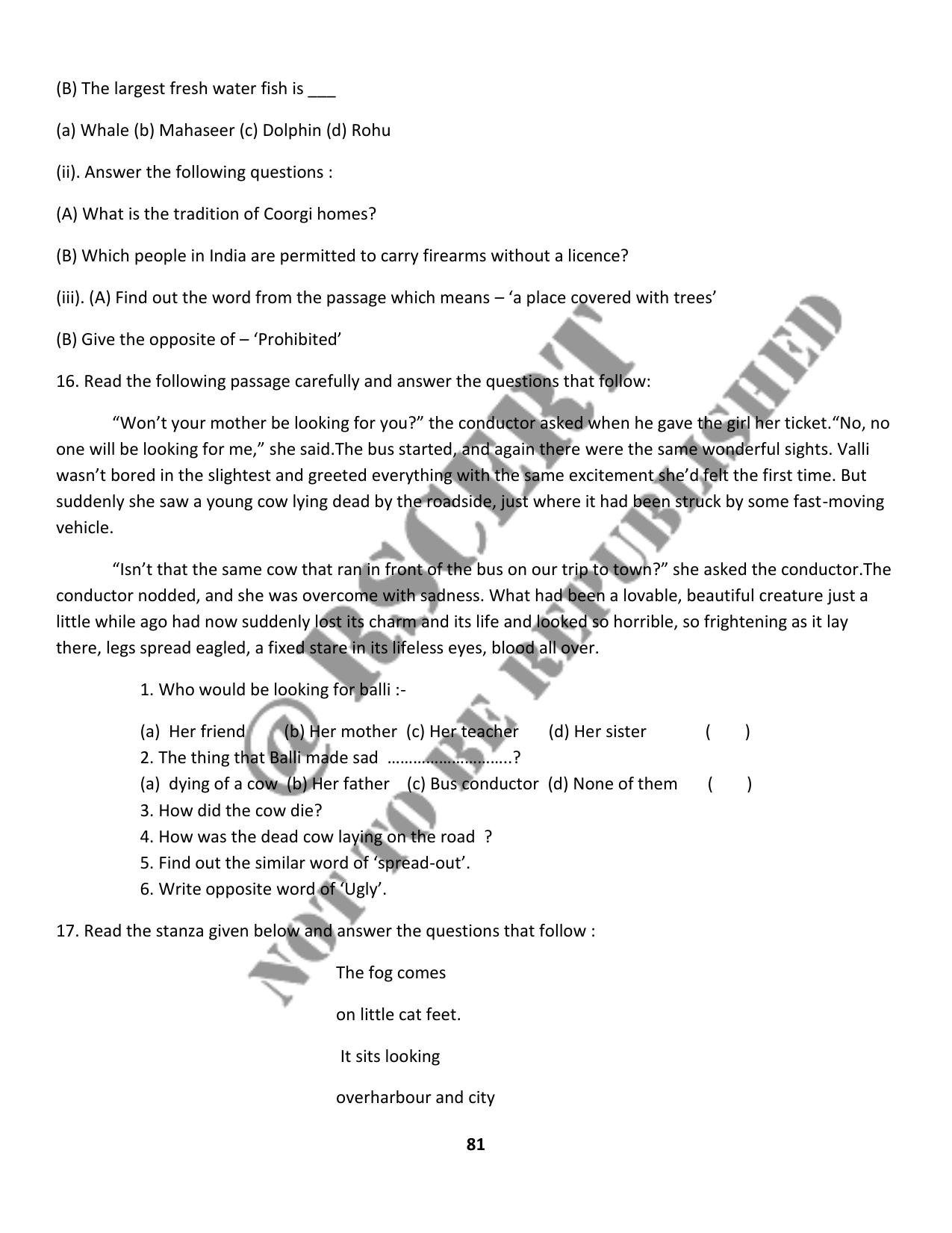 RBSE 2023 Class 10 English Question Bank - Page 86