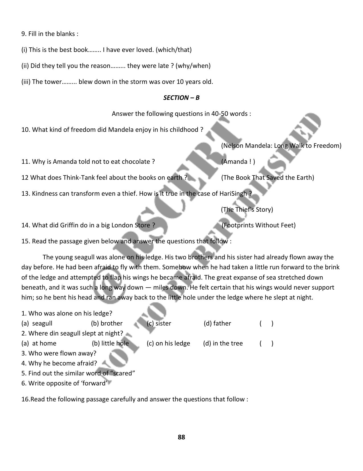 RBSE 2023 Class 10 English Question Bank - Page 93