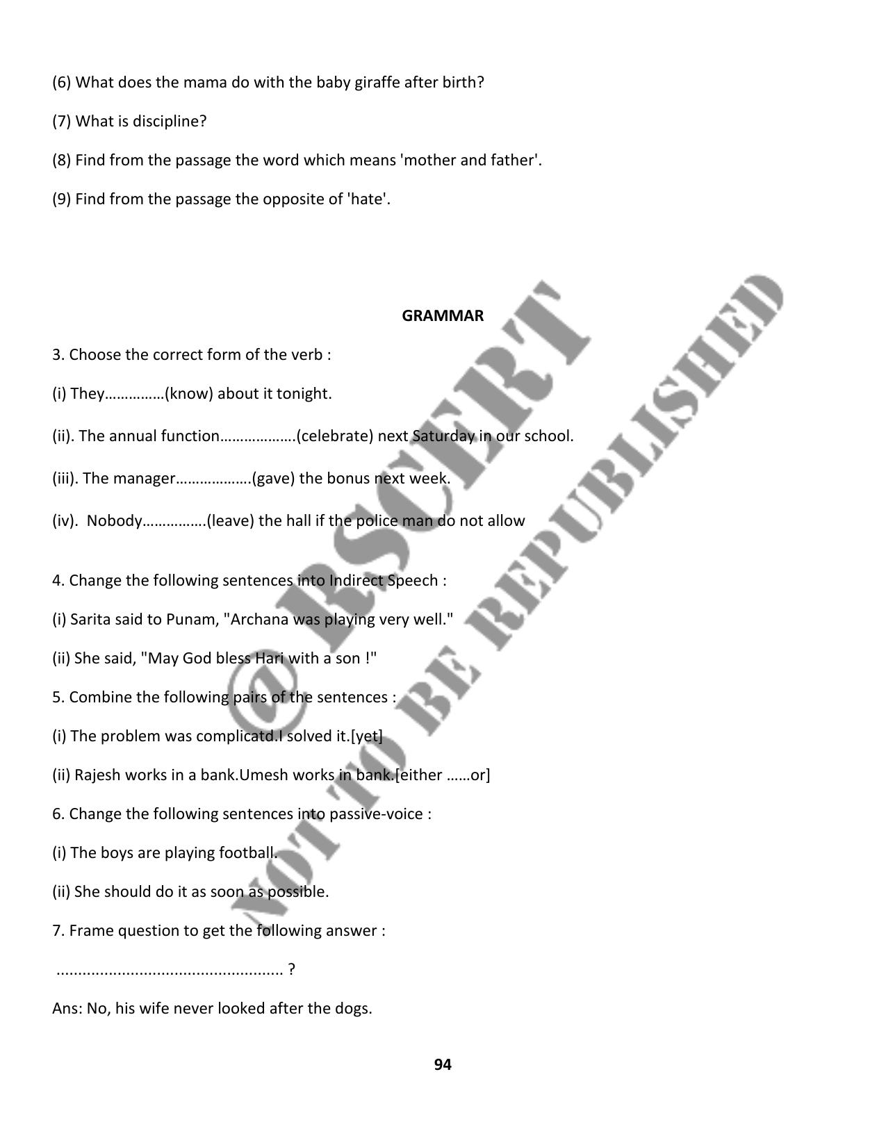 RBSE 2023 Class 10 English Question Bank - Page 99