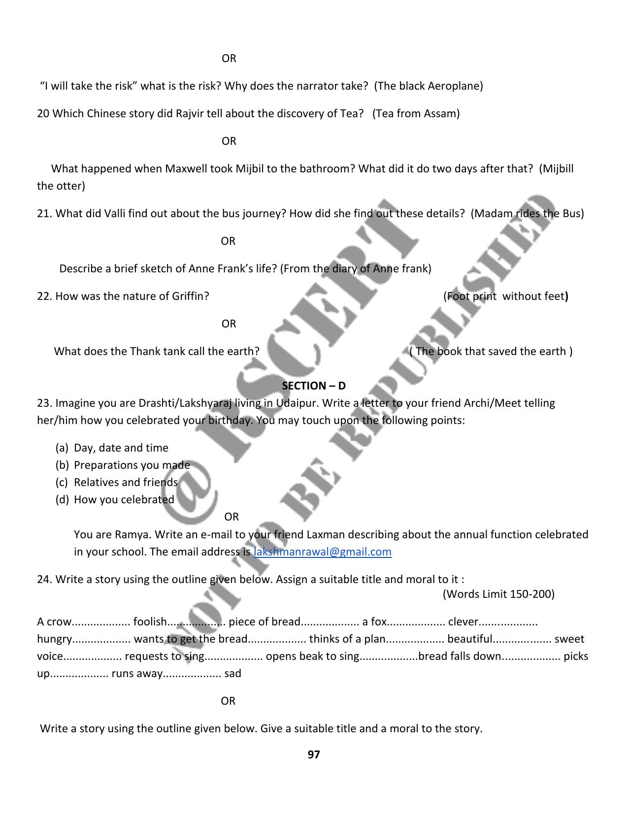 RBSE 2023 Class 10 English Question Bank - Page 102