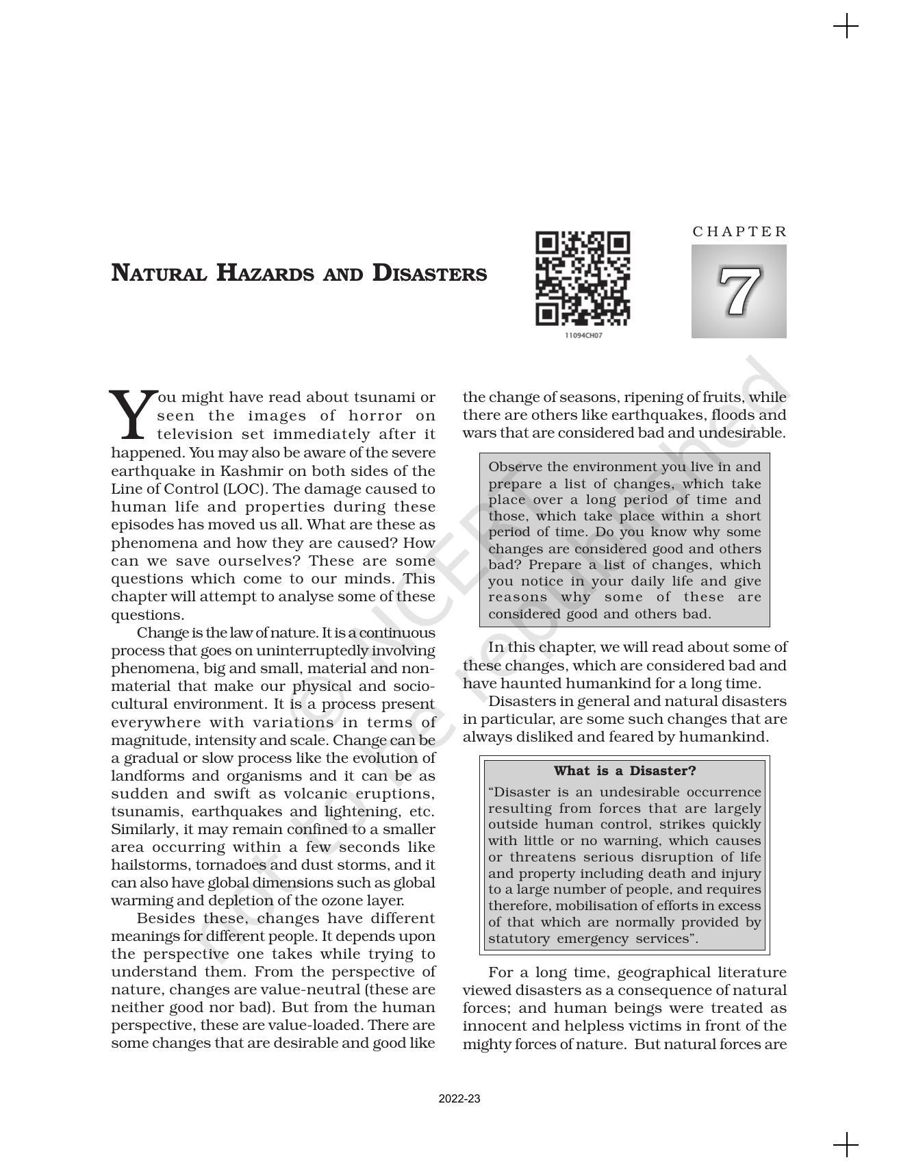 NCERT Book for Class 11 Geography (Part-II) Chapter 7 Natural Hazards and Disasters - Page 2