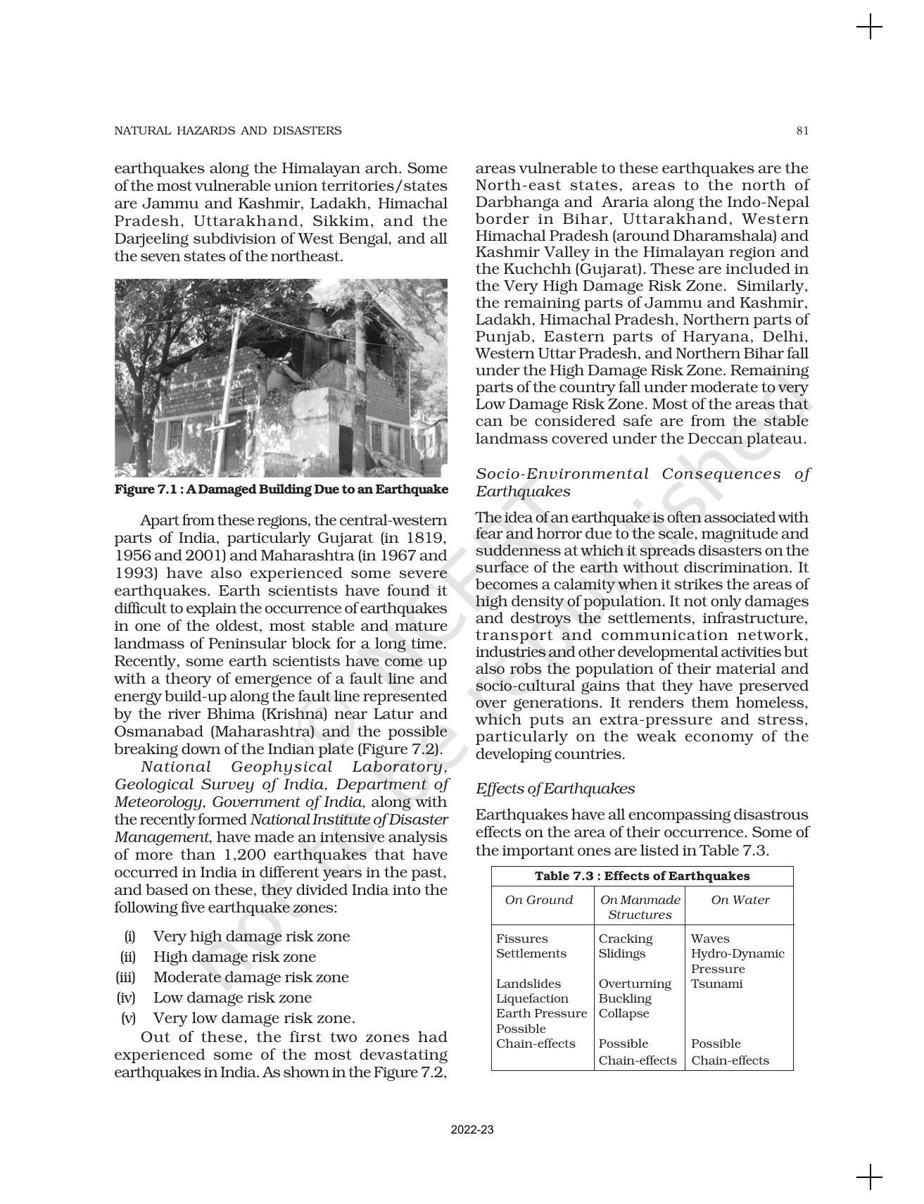 NCERT Book for Class 11 Geography (Part-II) Chapter 7 Natural Hazards and Disasters - Page 6