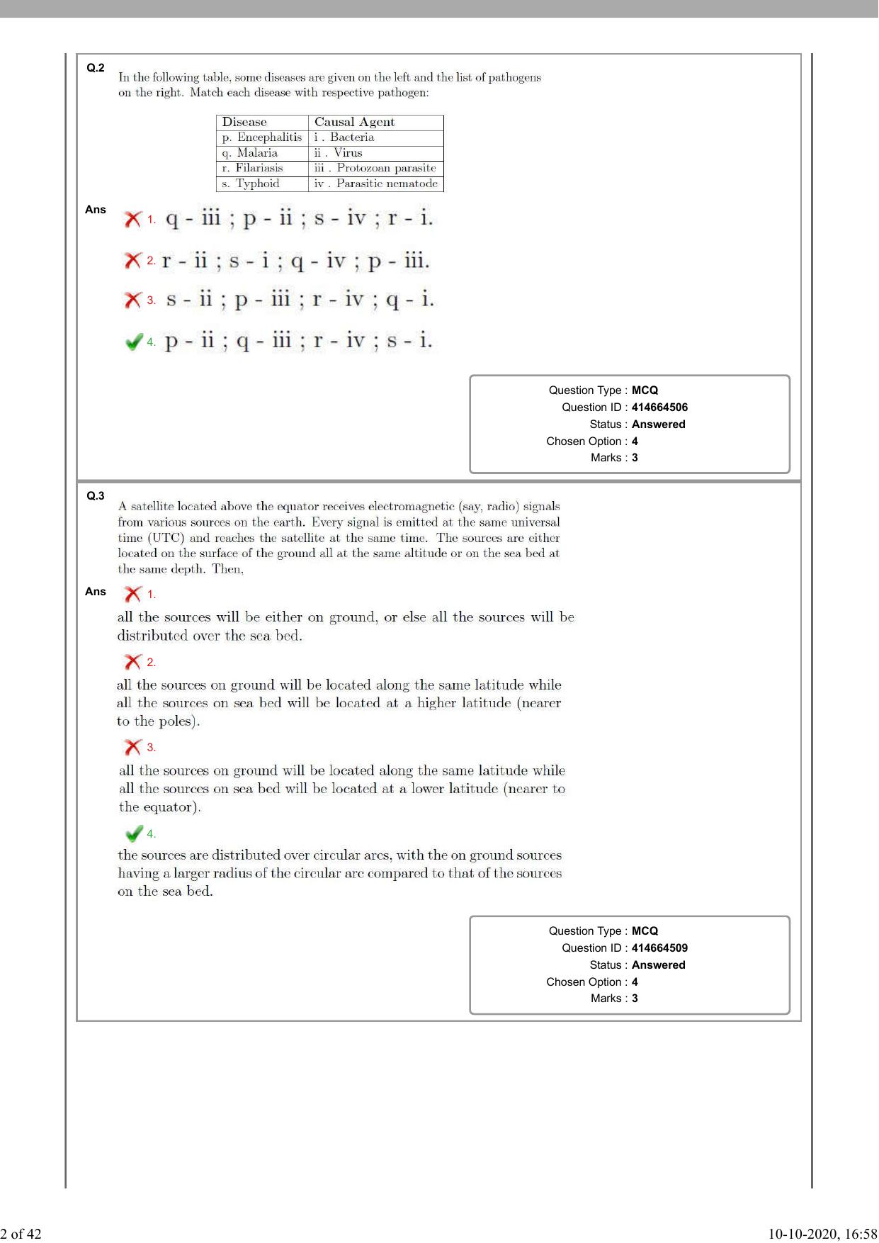 NEST Session I 2020 Question Paper - Page 2